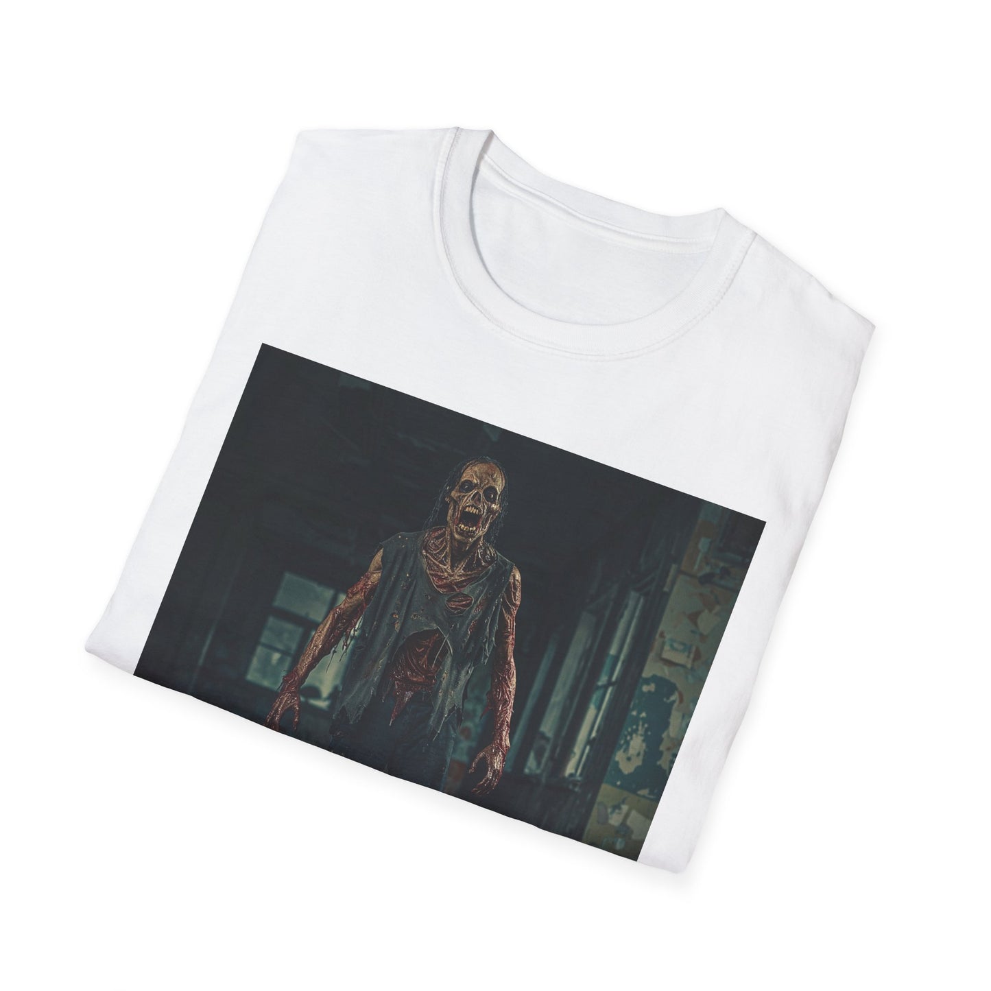 Apocalyptic Portrait Tee, bold, decaying zombie graphic