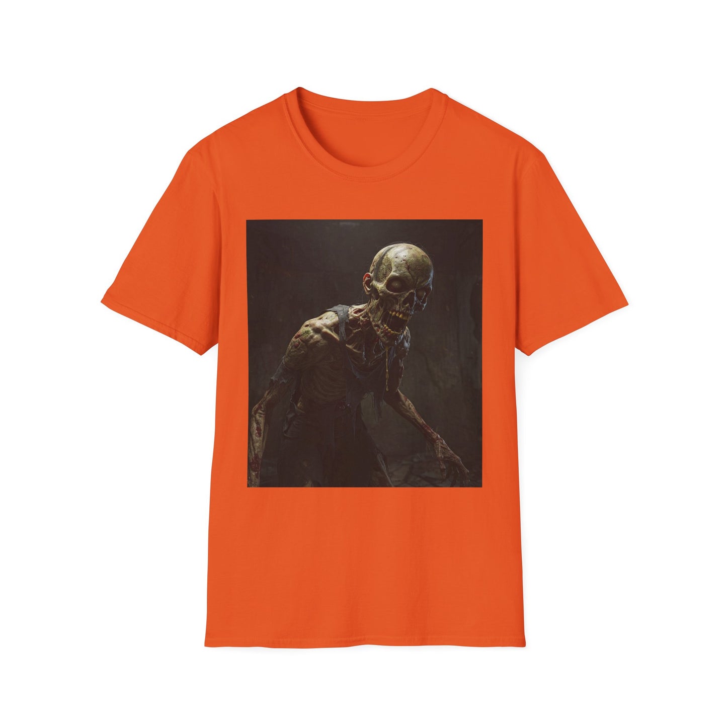 Creepy Zombie Unisex Softstyle T-Shirt - Perfect for Halloween & Horror Fans