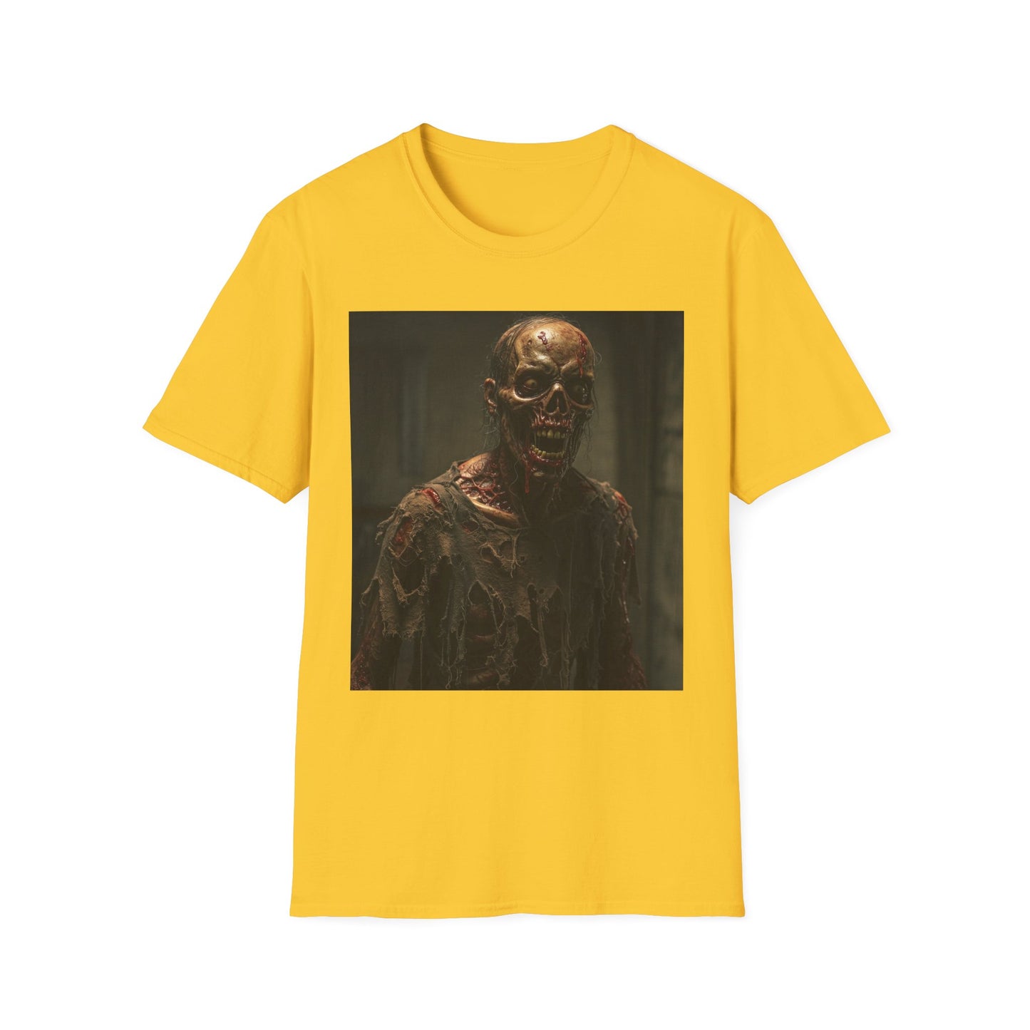 Apocalyptic Portrait Tee, bold, decaying zombie graphic