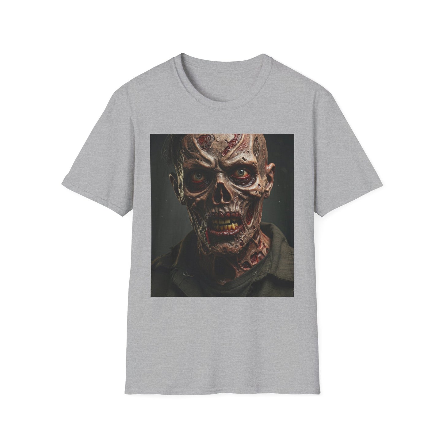 Apocalyptic Portrait Tee, bold, decaying zombie graphic