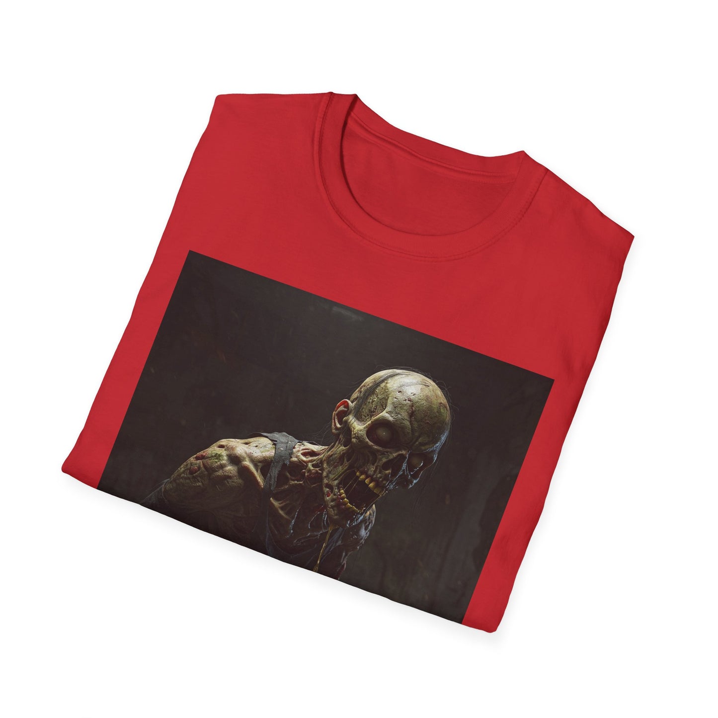 Creepy Zombie Unisex Softstyle T-Shirt - Perfect for Halloween & Horror Fans