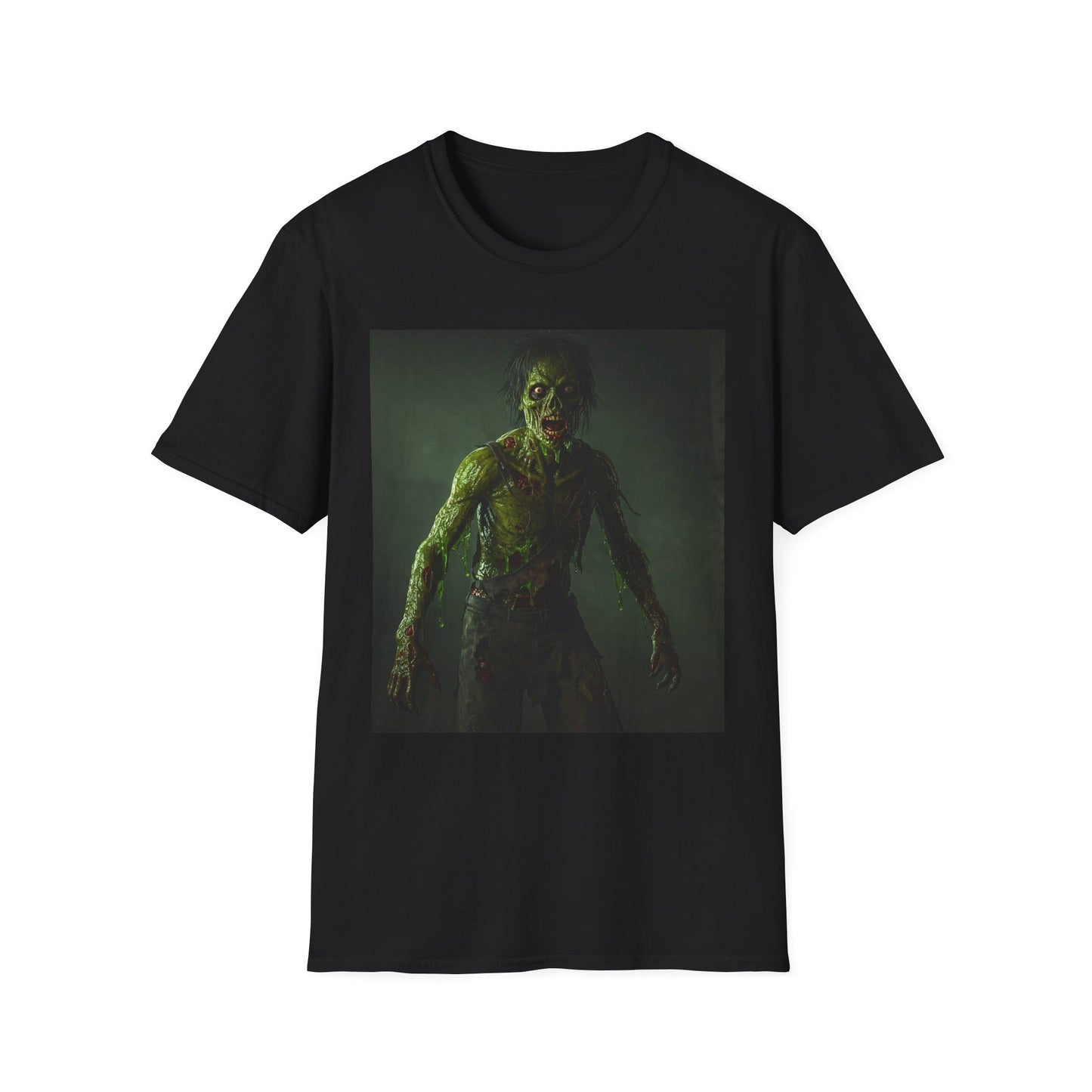 Apocalyptic Portrait Tee, bold, decaying zombie graphic