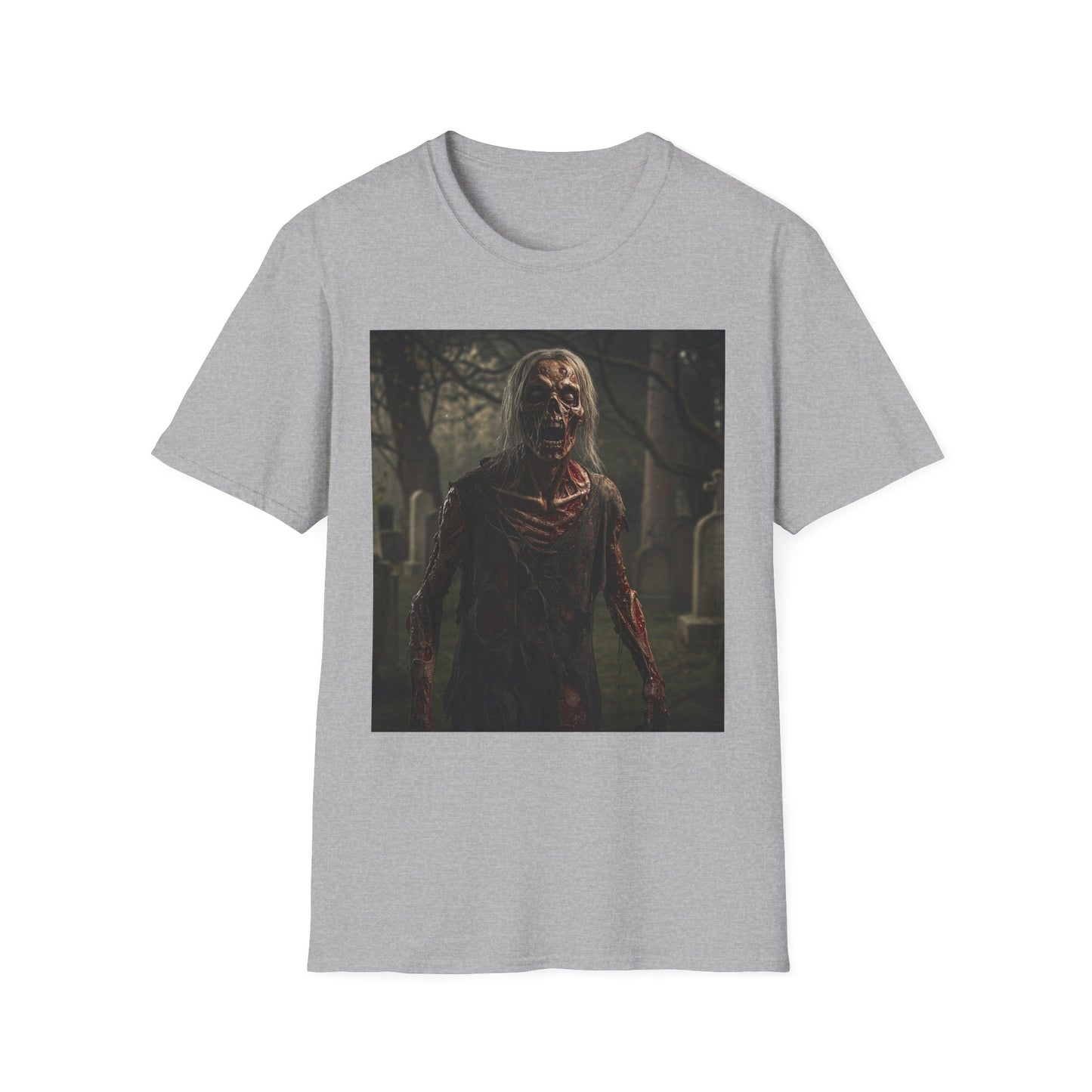 Zombie Horror Apocalyptic Portrait Tee, bold, decaying zombie graphic