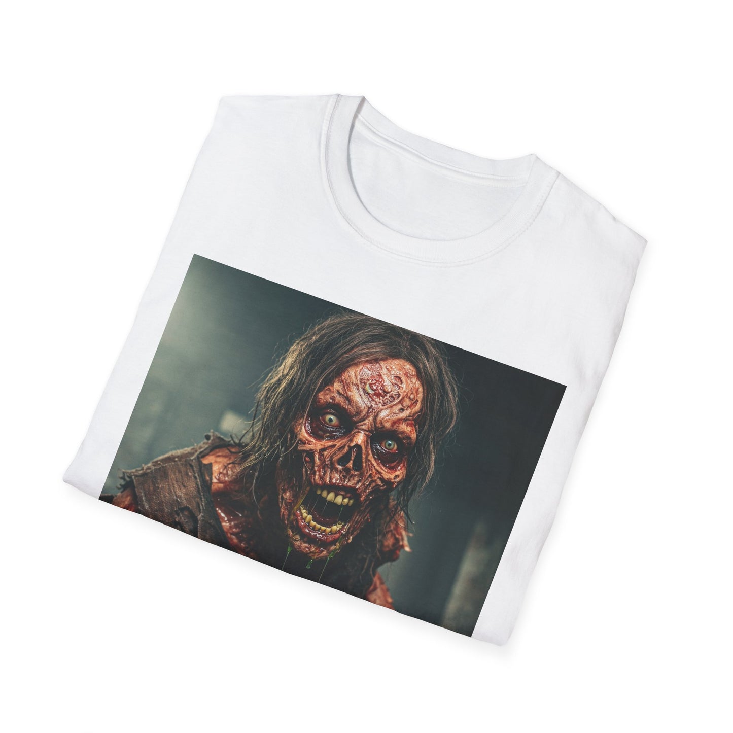 Apocalyptic Portrait Tee, bold, decaying zombie graphic