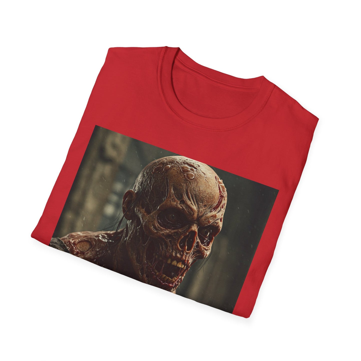 Apocalyptic Portrait Tee, bold, decaying zombie graphic