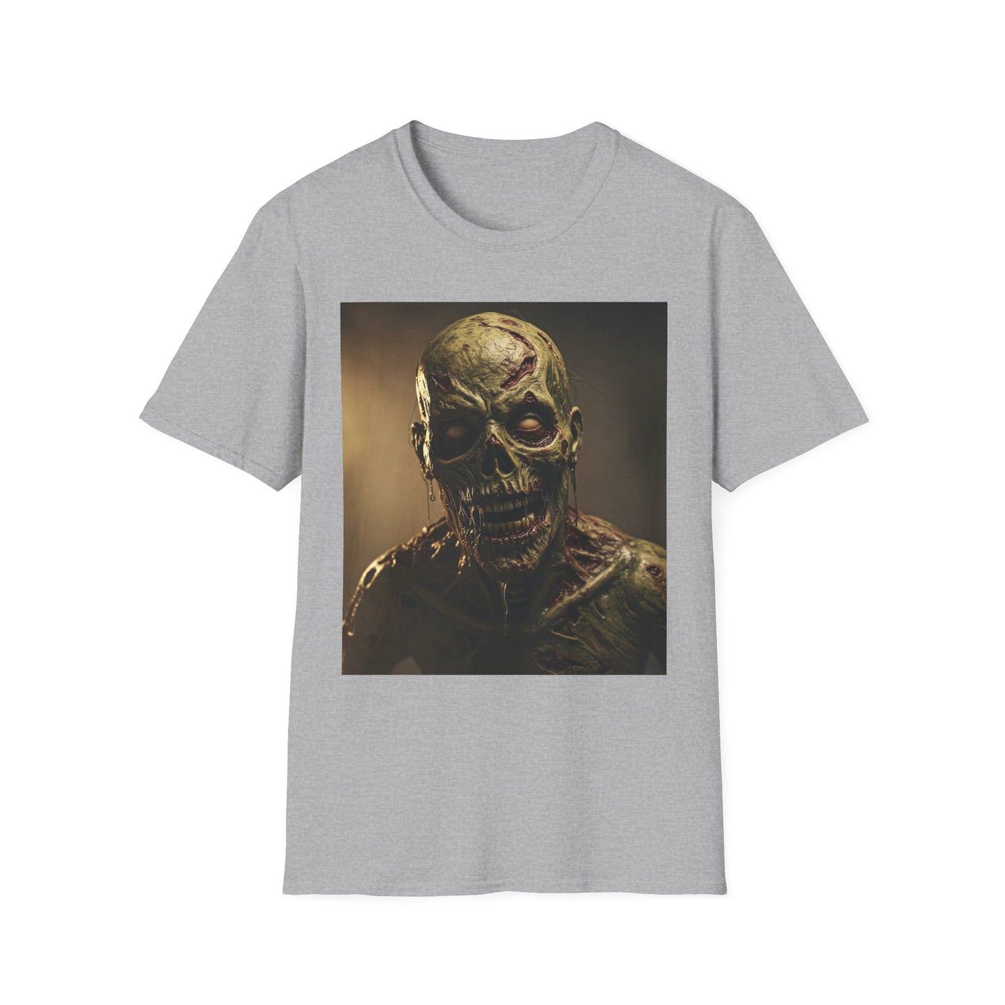 Apocalyptic Portrait Tee, bold, decaying zombie graphic