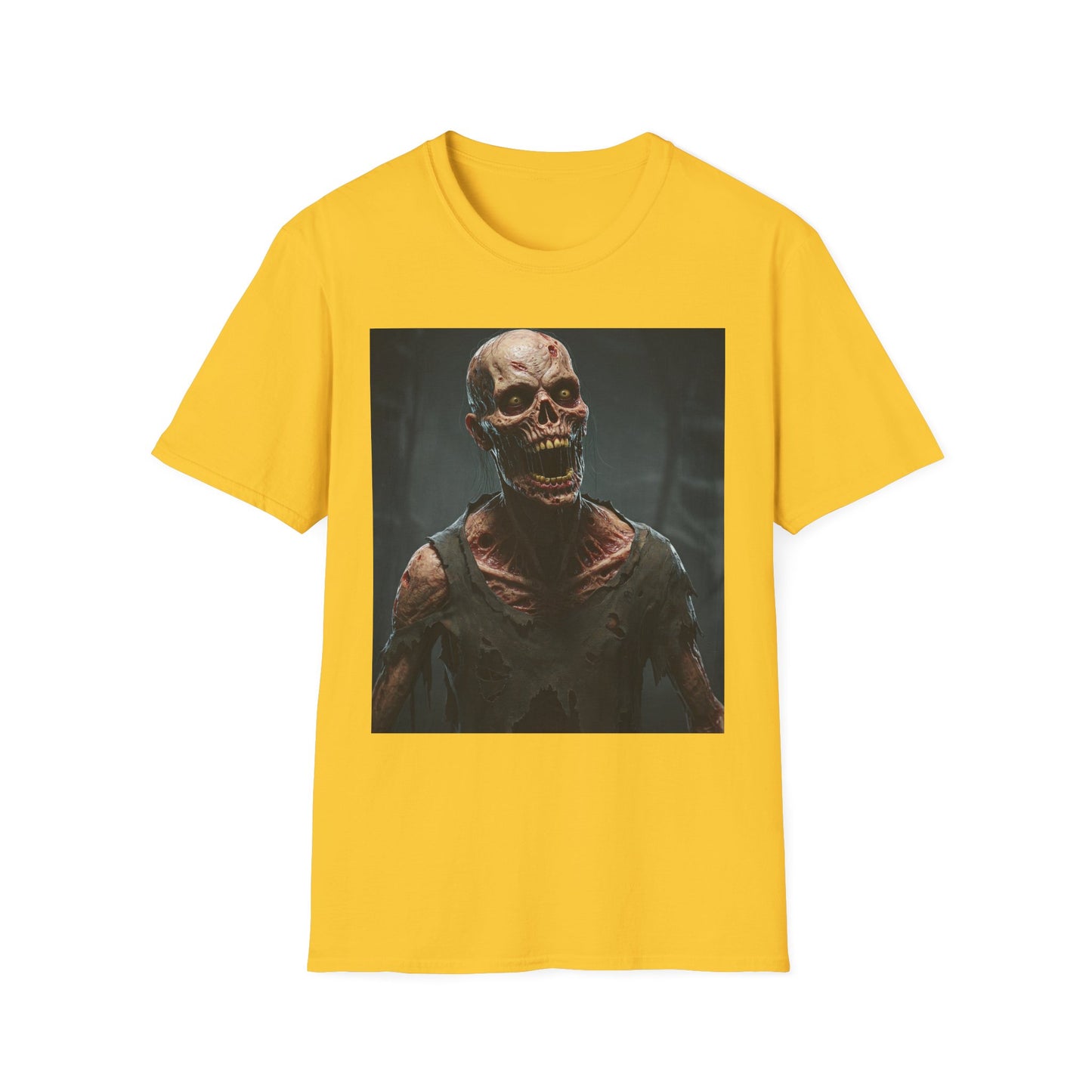 Apocalyptic Portrait Tee, bold, decaying zombie graphic