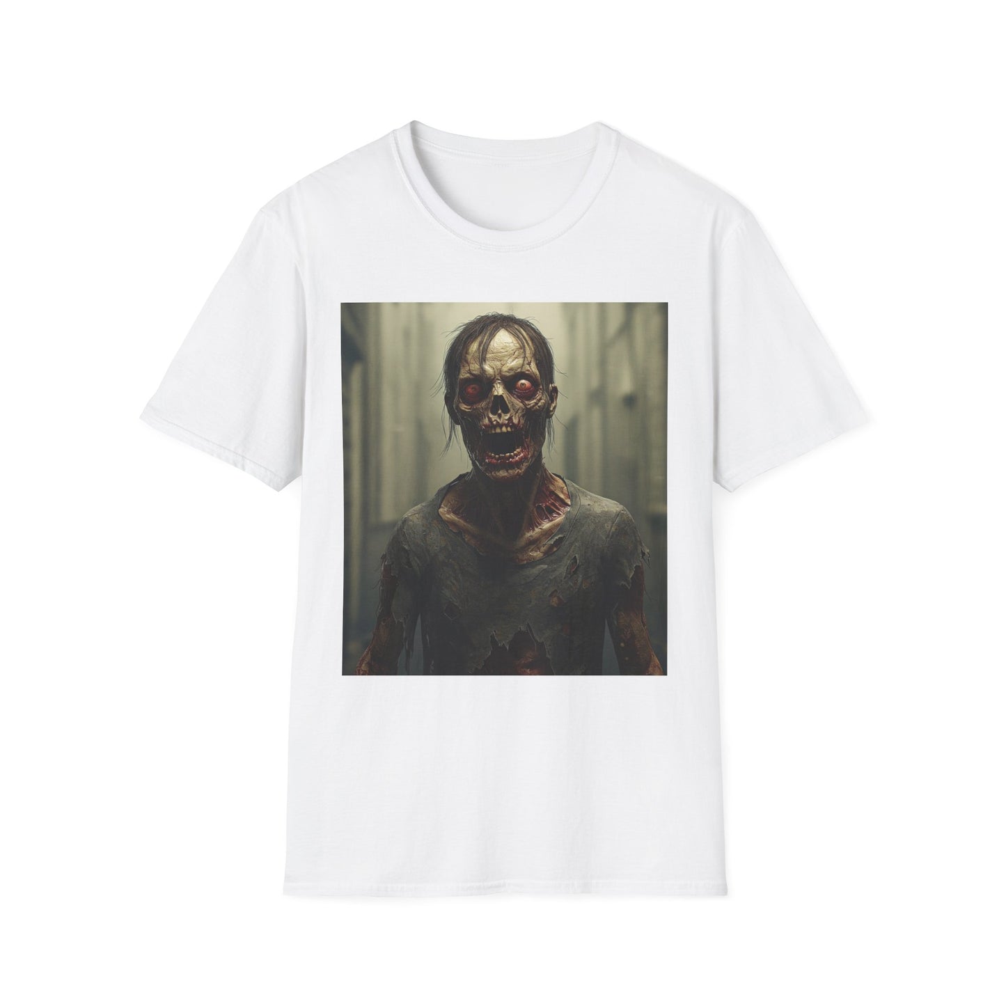 Apocalyptic Portrait Tee, bold, decaying zombie graphic