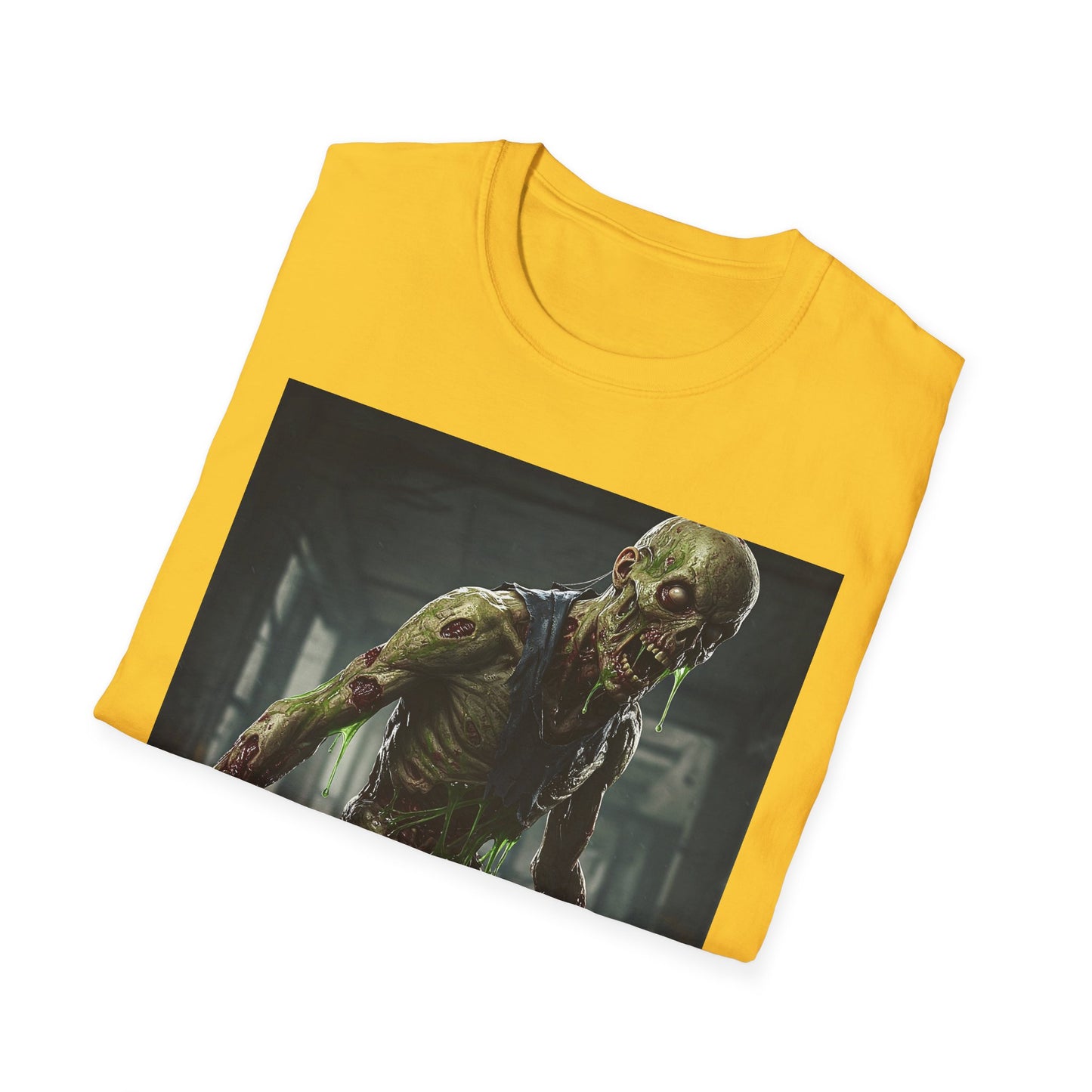 Zombie Graphic Unisex Softstyle T-Shirt - Perfect for Halloween and Horror Fans