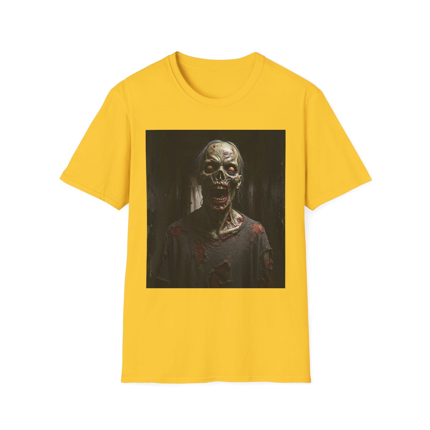 Apocalyptic Portrait Tee, bold, decaying zombie graphic