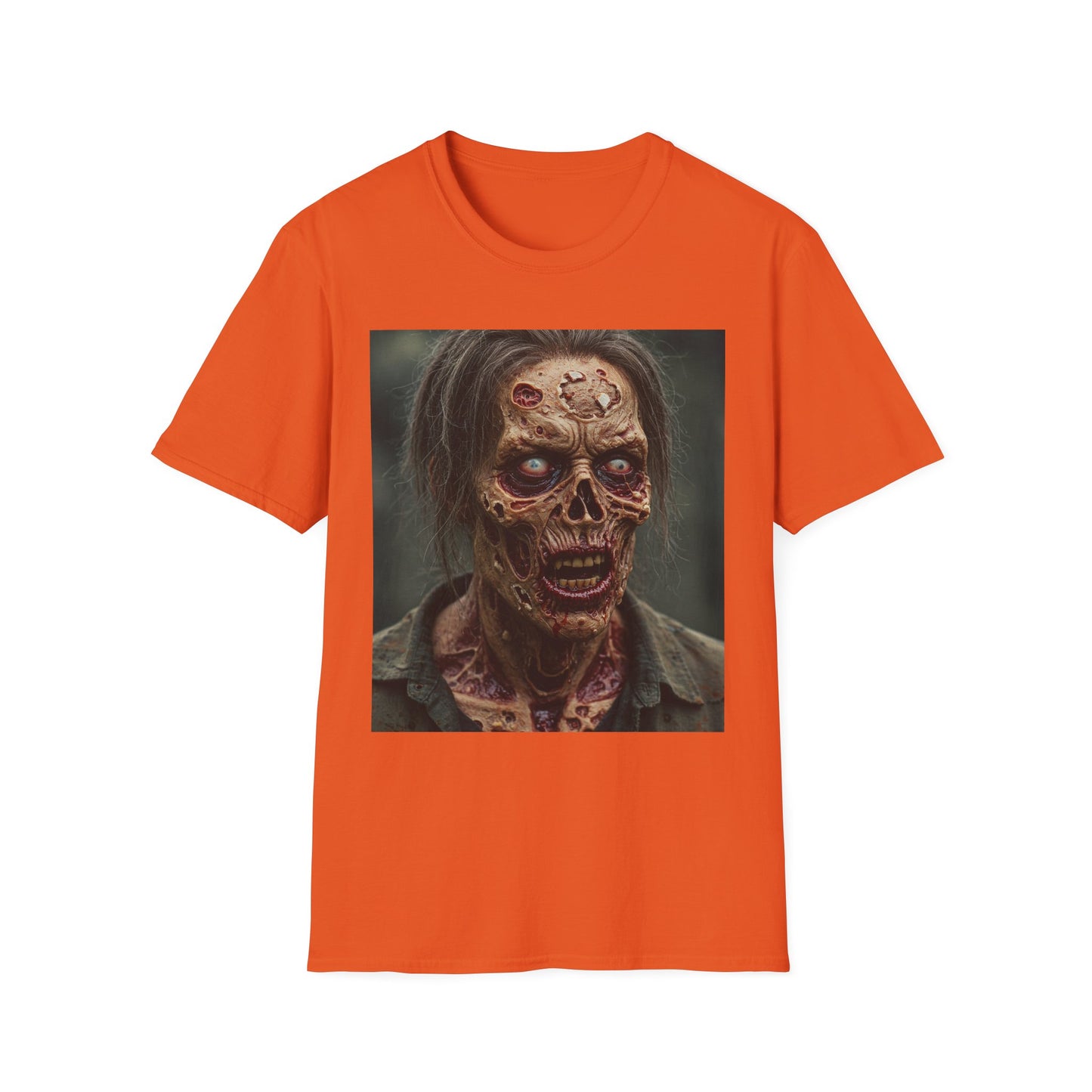 Apocalyptic Portrait Tee, bold, decaying zombie graphic