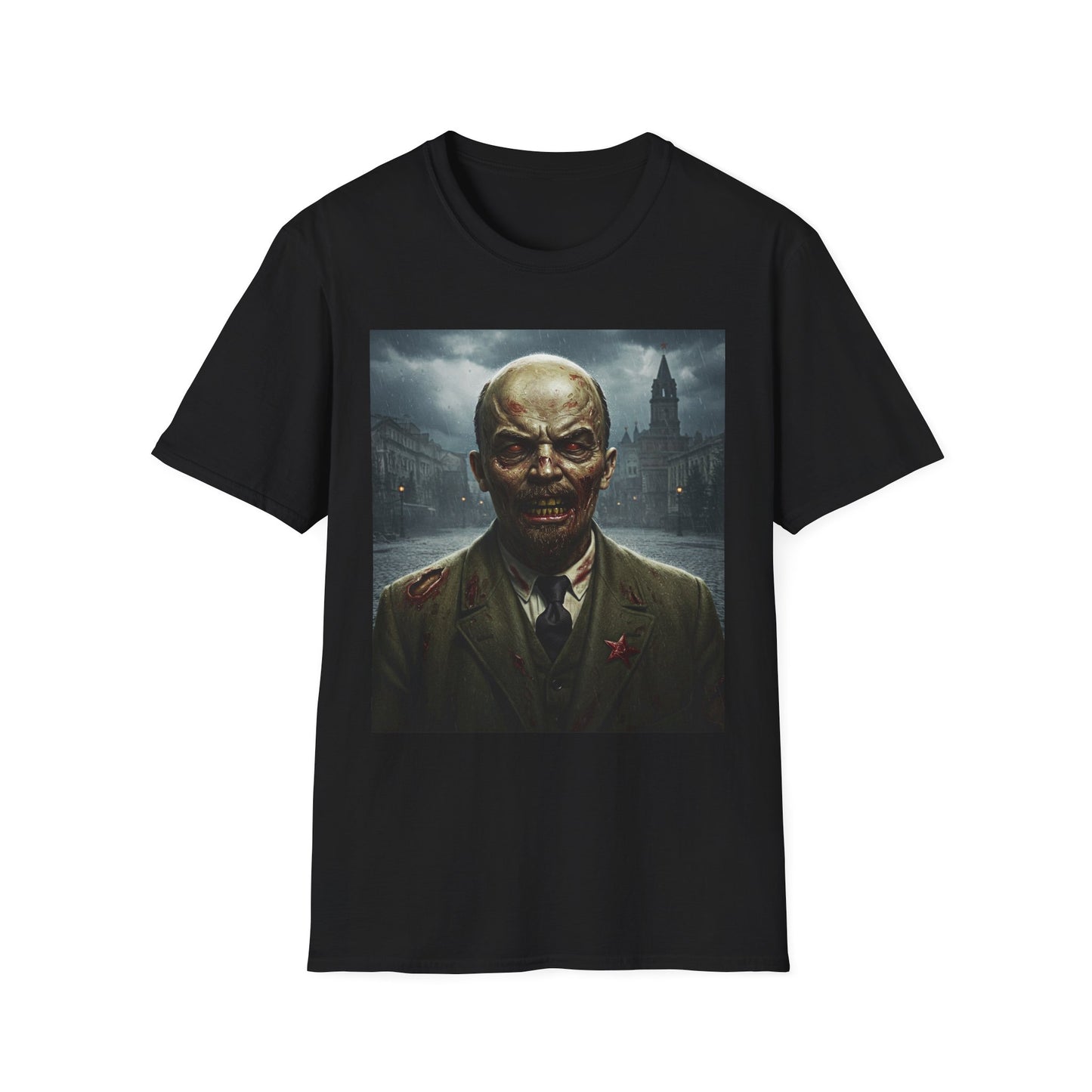 Lenin Apocalyptic Portrait Tee, bold, decaying zombie graphic