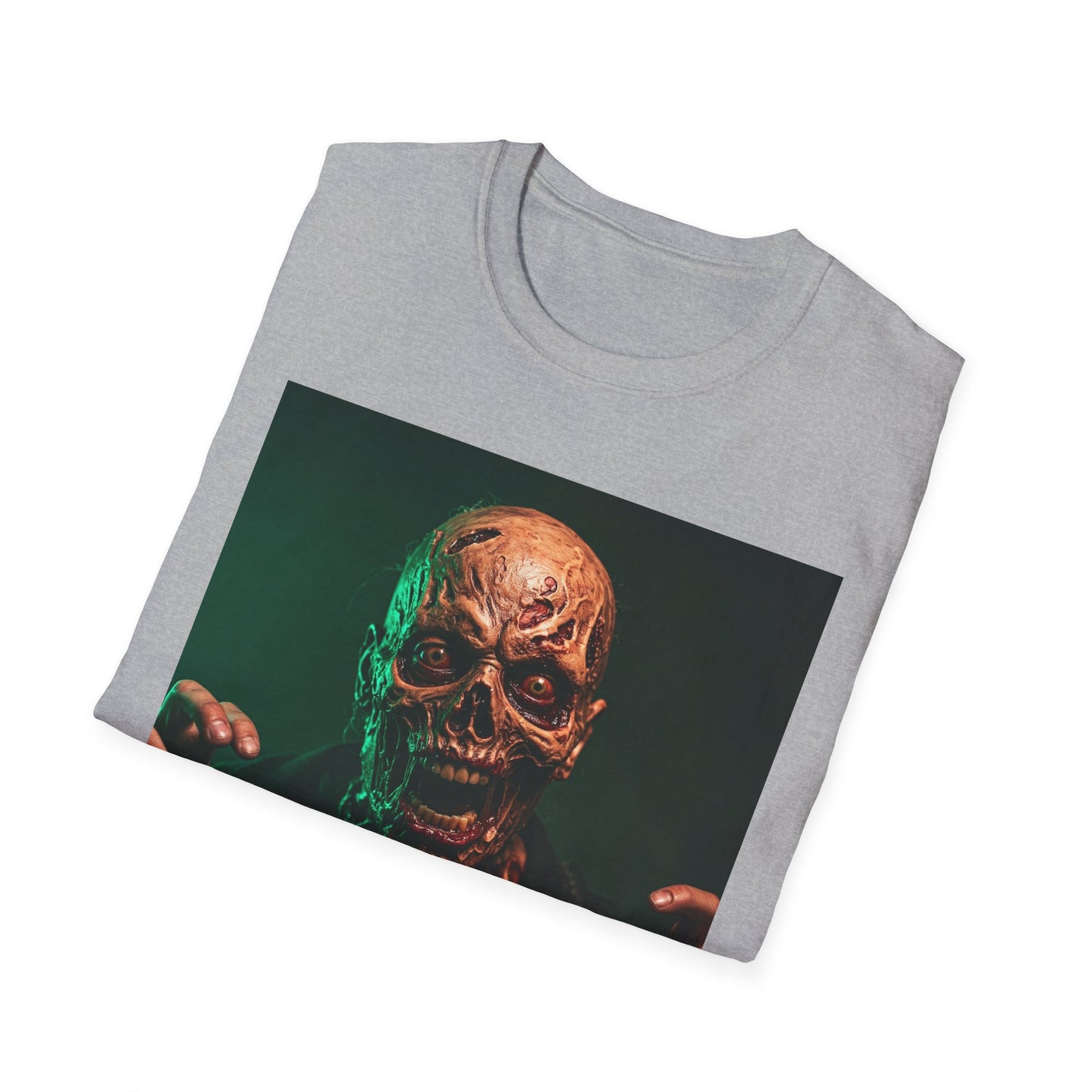 Horror-Themed Apocalyptic Portrait Tee, bold, decaying zombie graphic