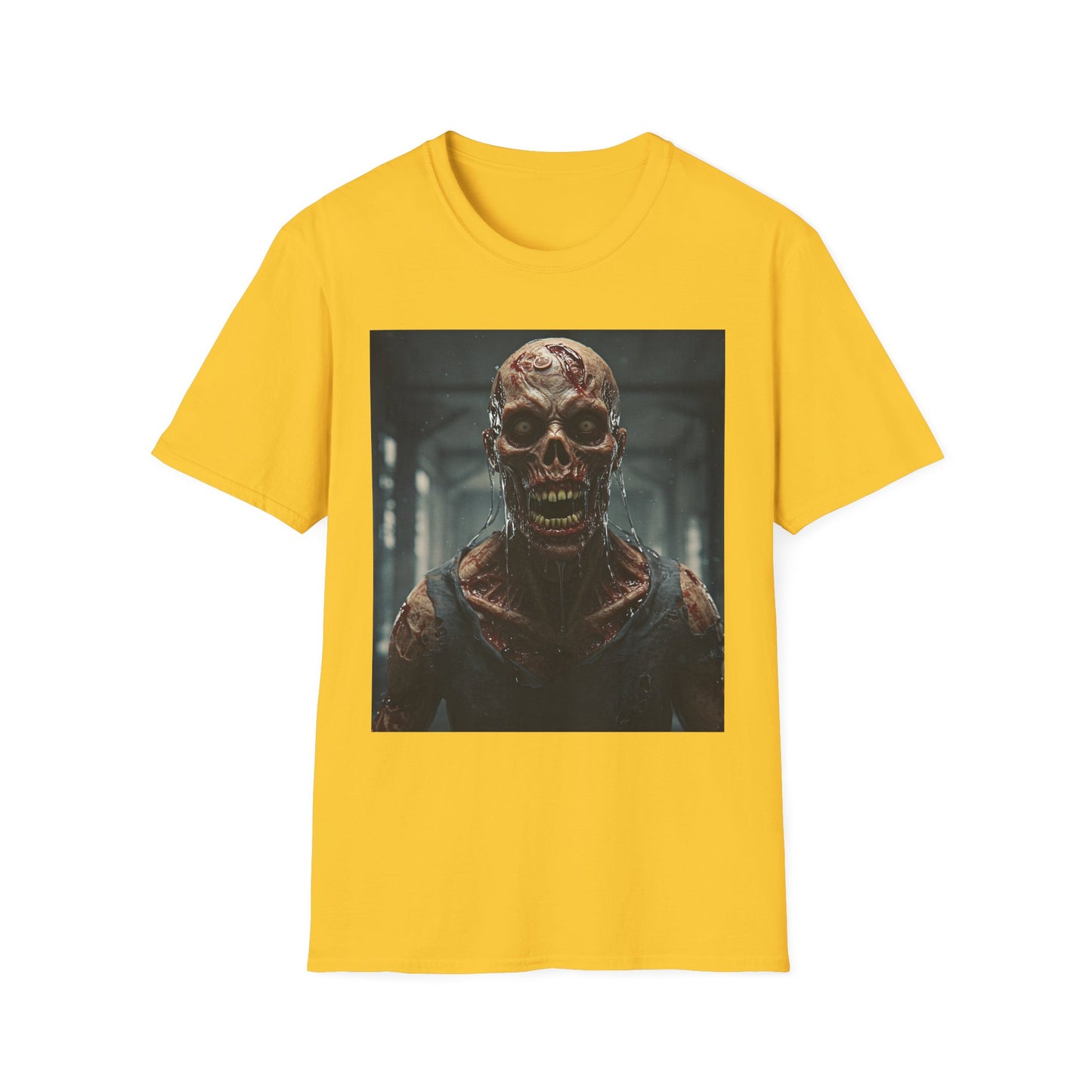 Apocalyptic Portrait Tee, bold, decaying zombie graphic