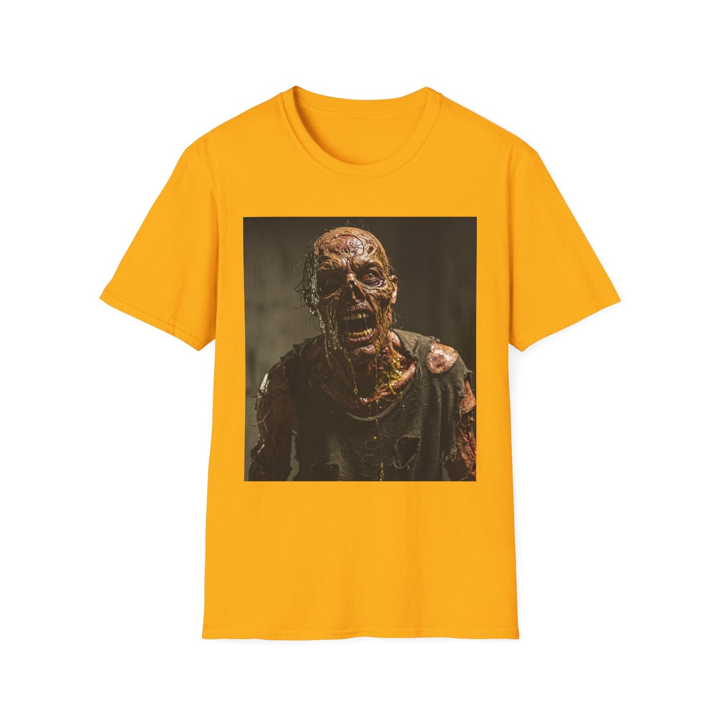 Apocalyptic Portrait Tee, bold, decaying zombie graphic