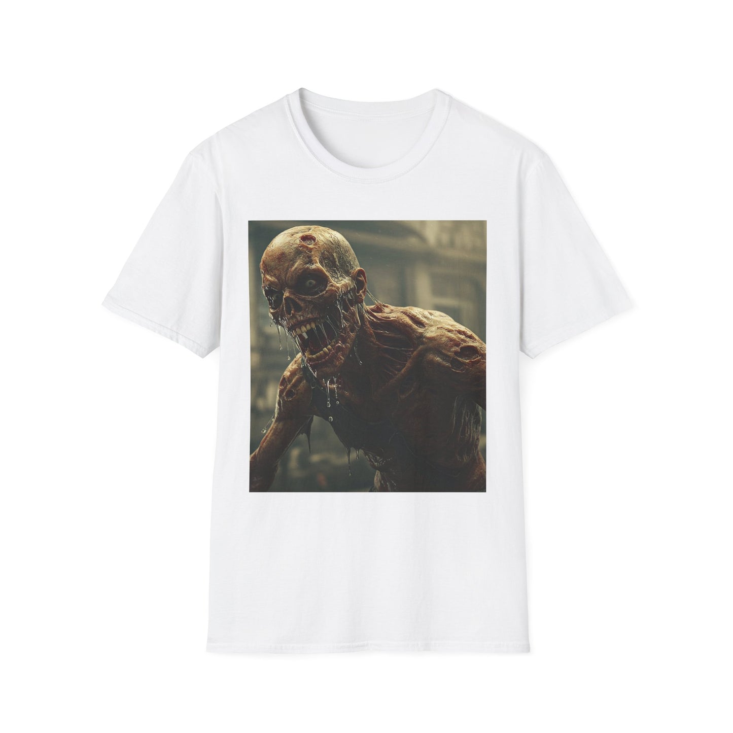 Unisex Softstyle Zombie Graphic T-Shirt - Spooky Halloween Tee