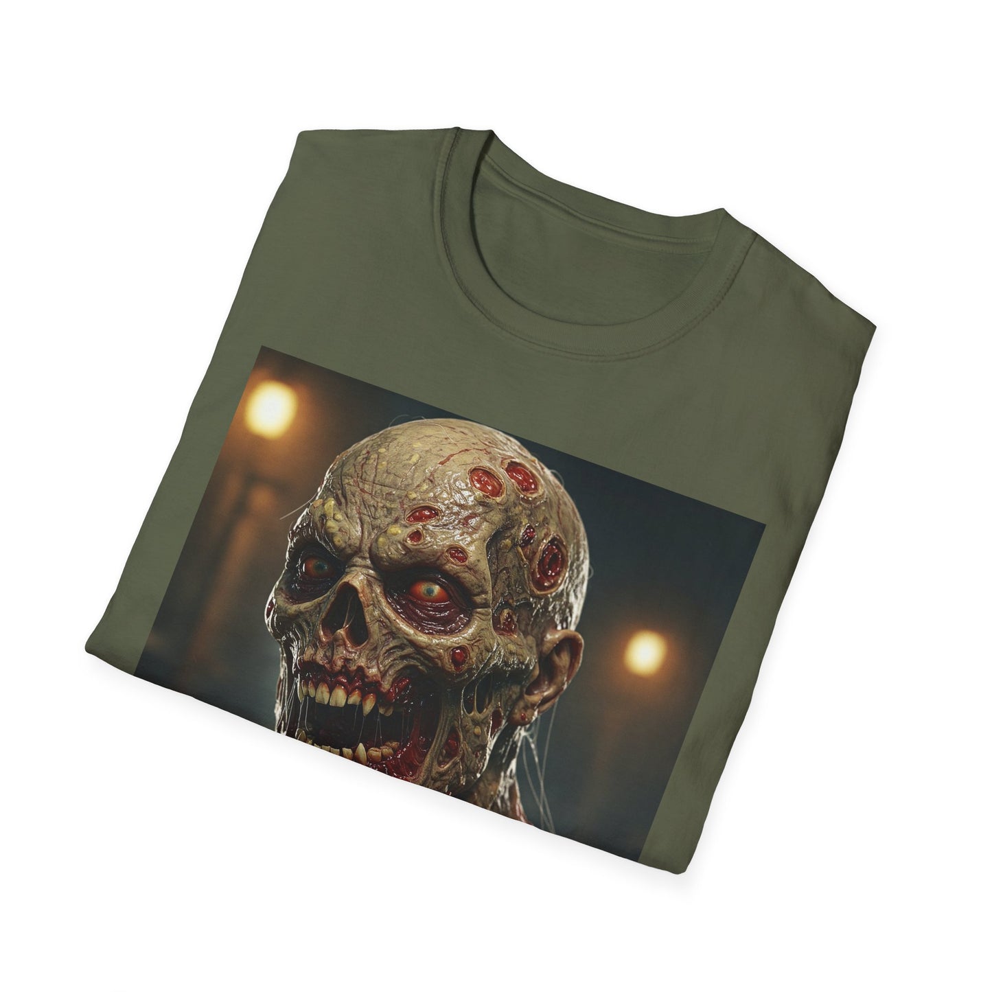 Apocalyptic Portrait Tee, bold, decaying zombie graphic