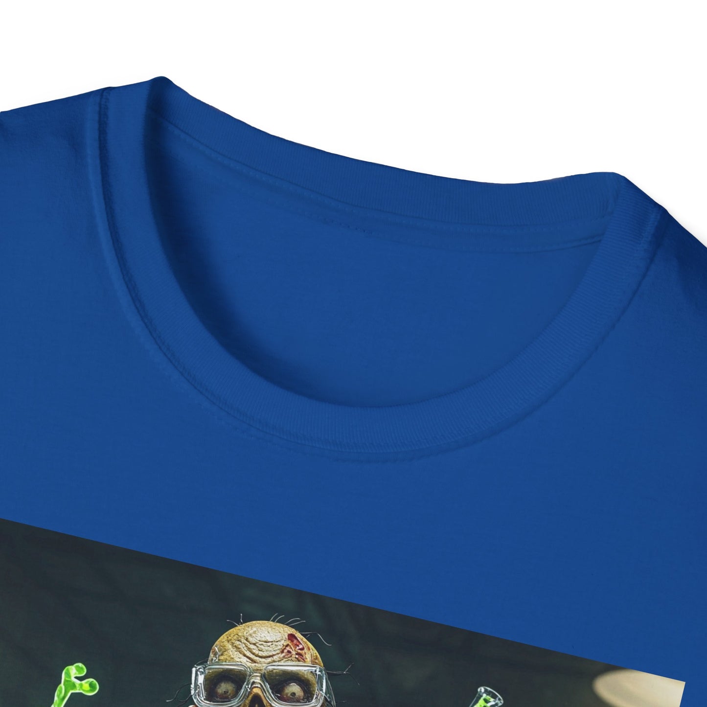 Zombie Scientist Apocalyptic Portrait Tee, bold, decaying zombie graphic