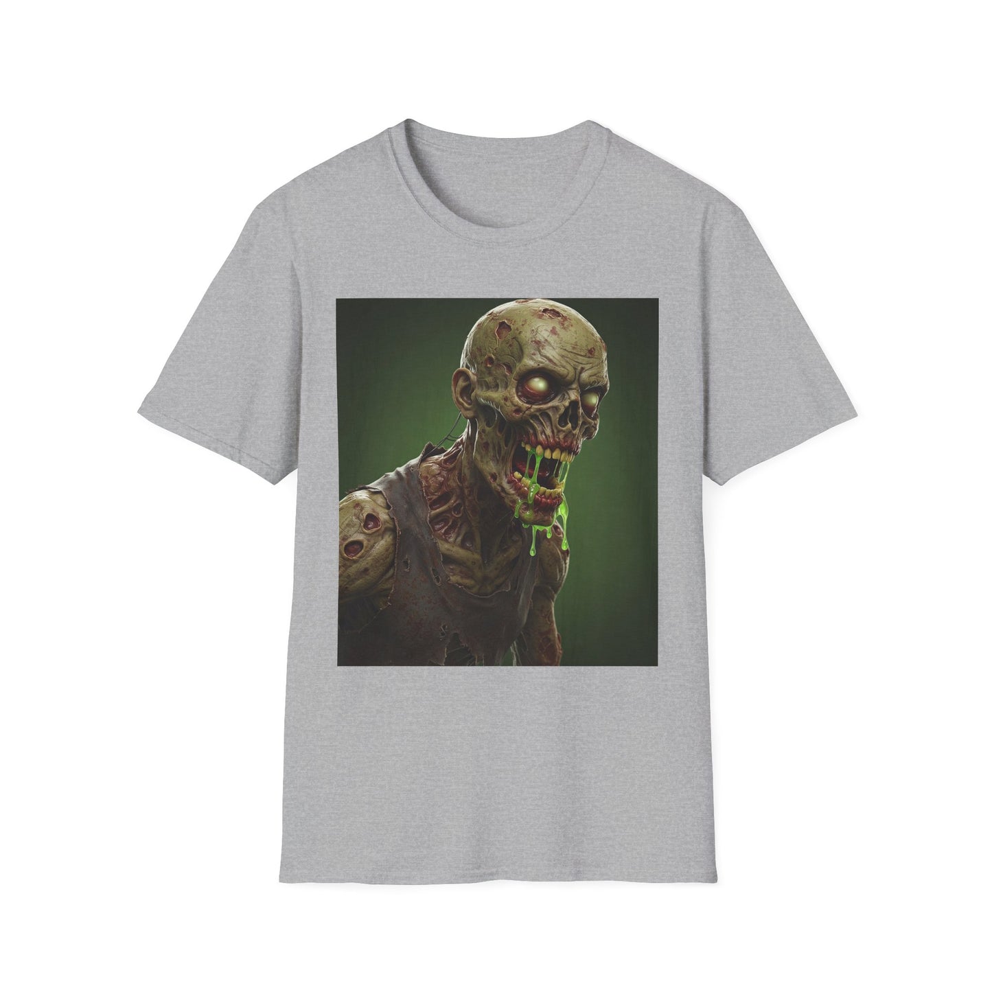 Zombie Graphic Unisex Softstyle T-Shirt - Perfect for Halloween and Horror Fans