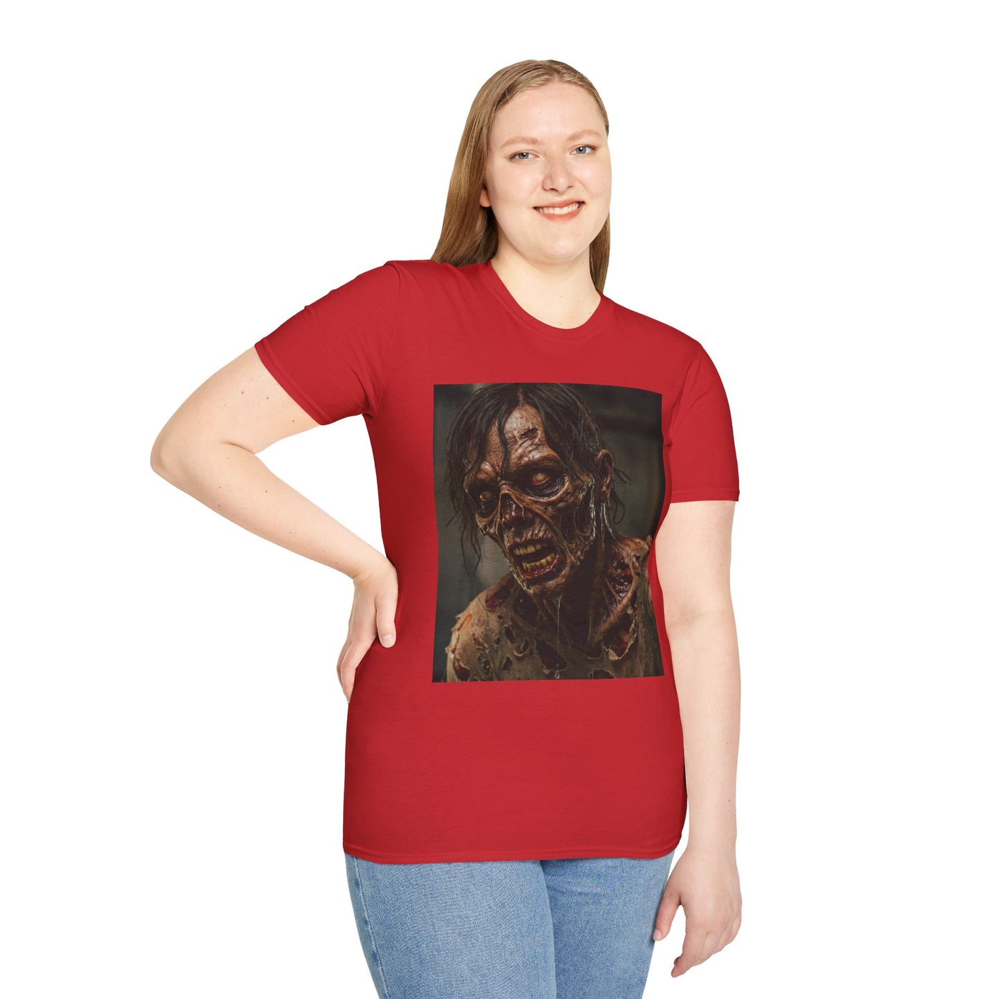 Apocalyptic Portrait Tee, bold, decaying zombie graphic