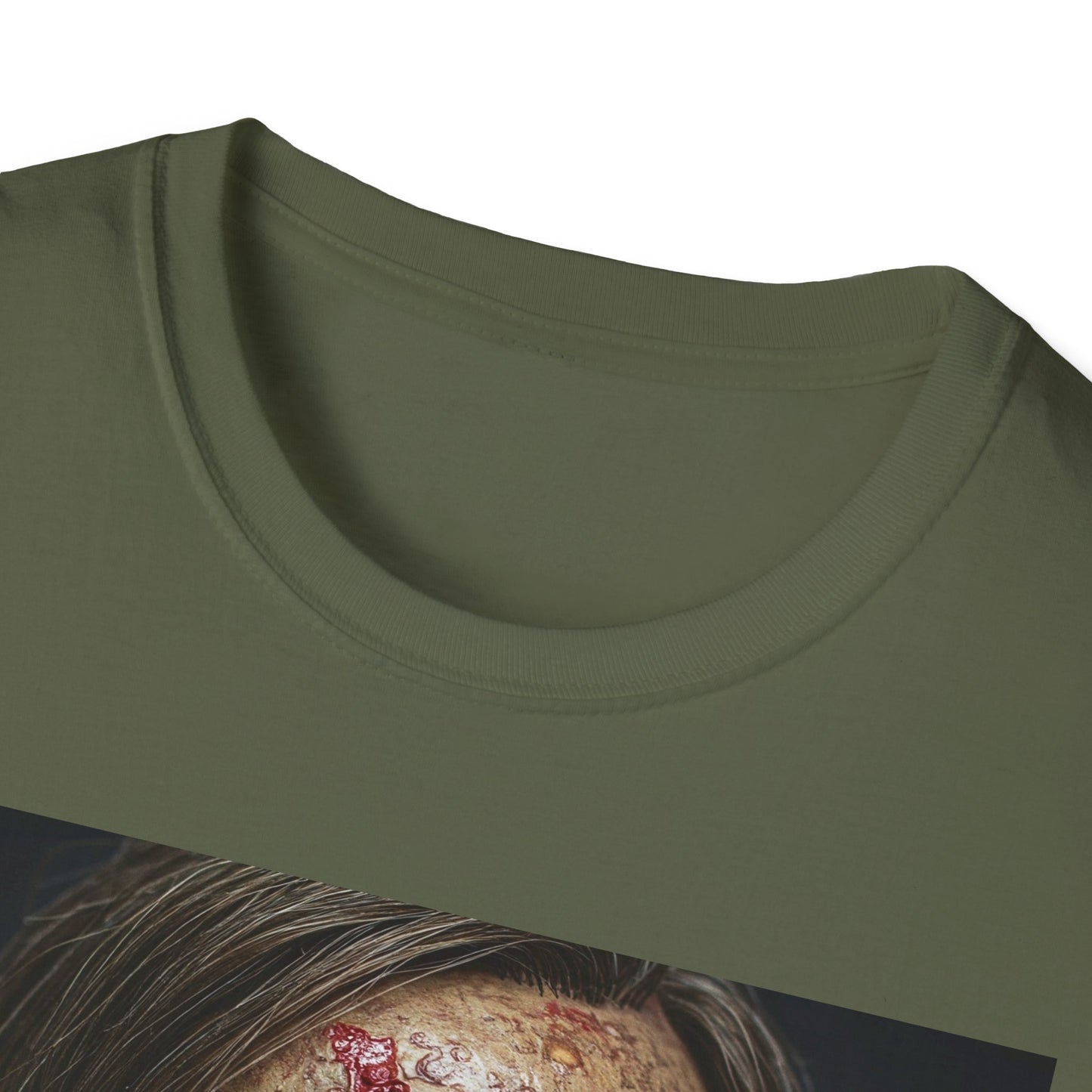 Apocalyptic Portrait Tee, bold, decaying zombie graphic