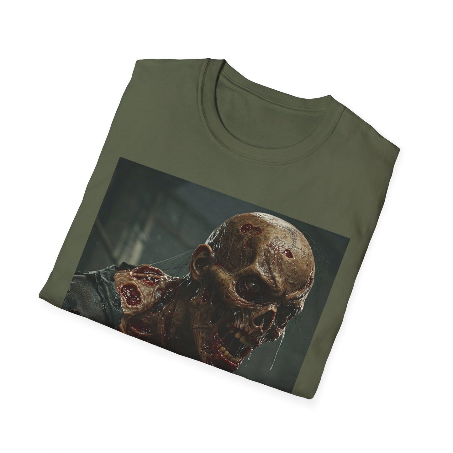 Unisex Softstyle T-Shirt with Zombie Design | Perfect for Halloween and Horror Fans