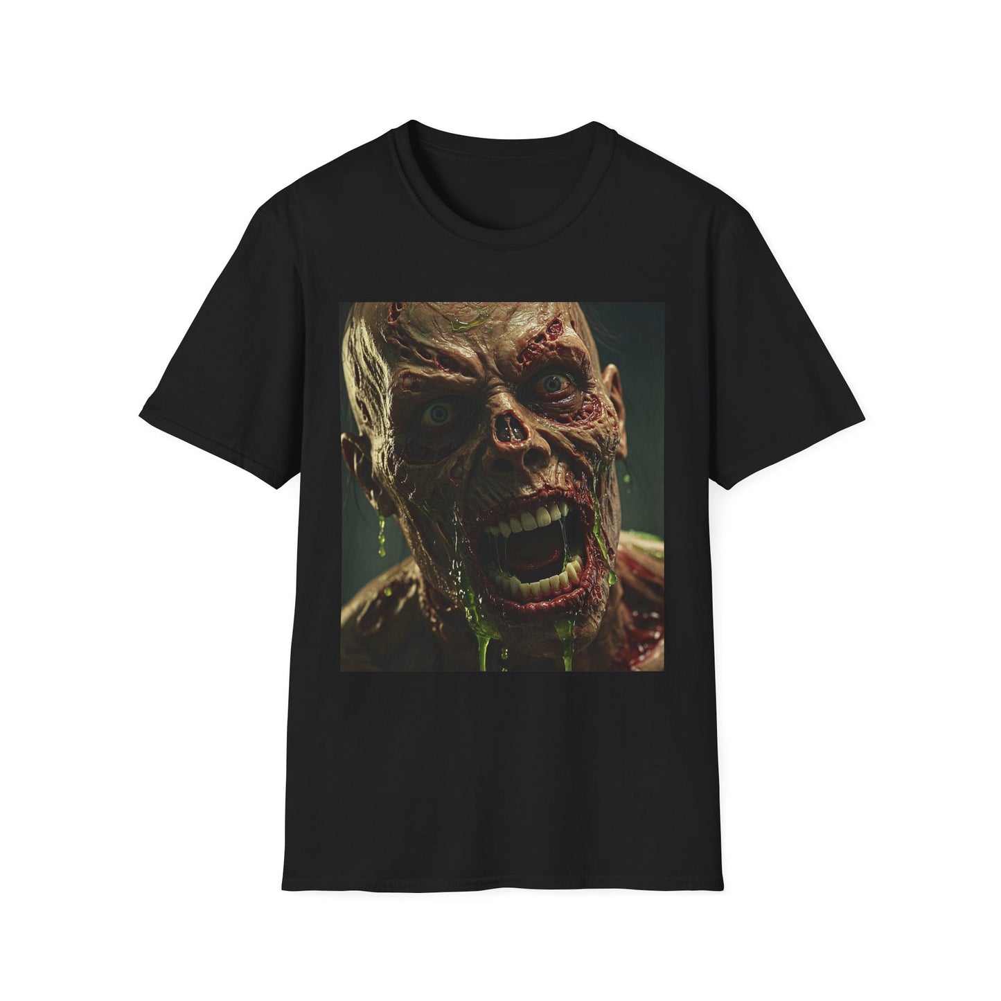 Apocalyptic Portrait Tee, bold, decaying zombie graphic