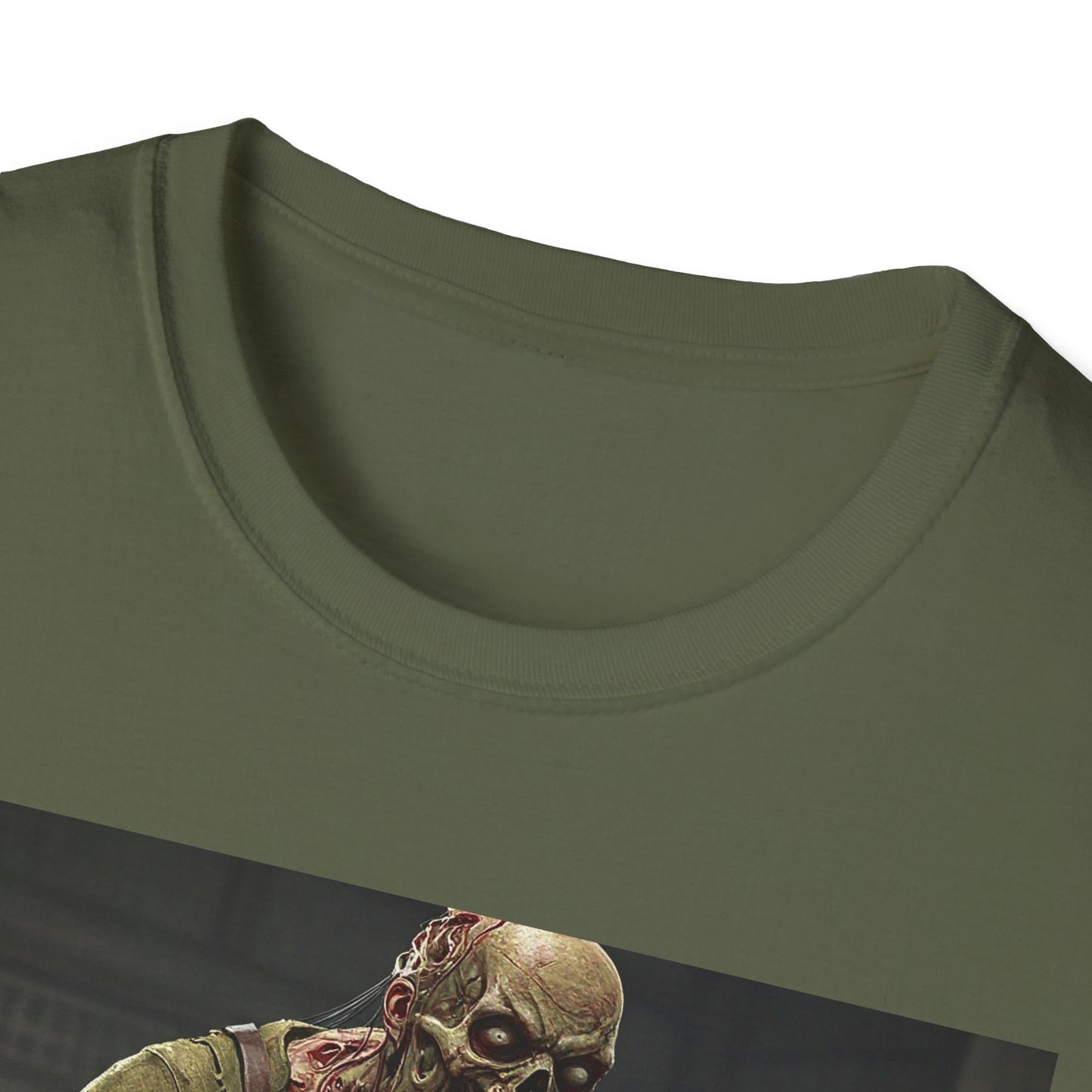 Apocalyptic Portrait Tee, bold, decaying zombie graphic