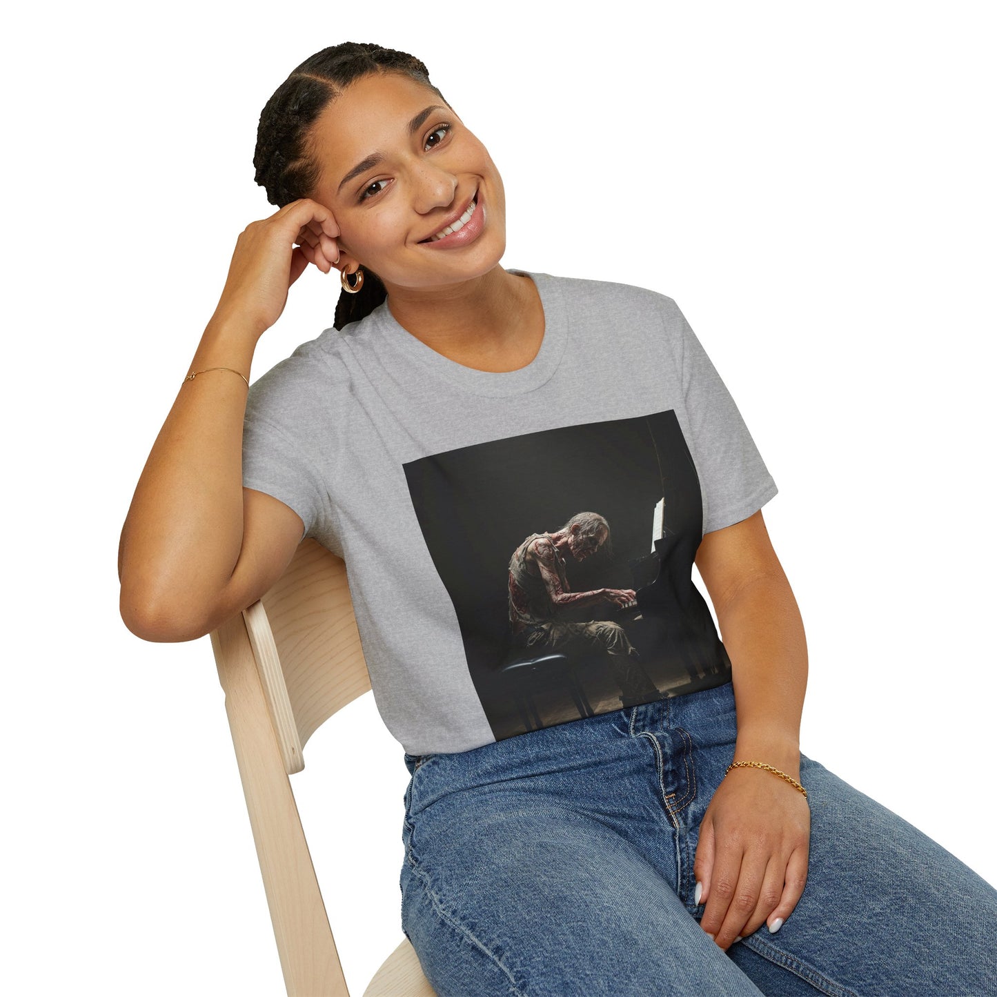 Soulful Pianist Unisex Softstyle T-Shirt - Perfect for Music Lovers