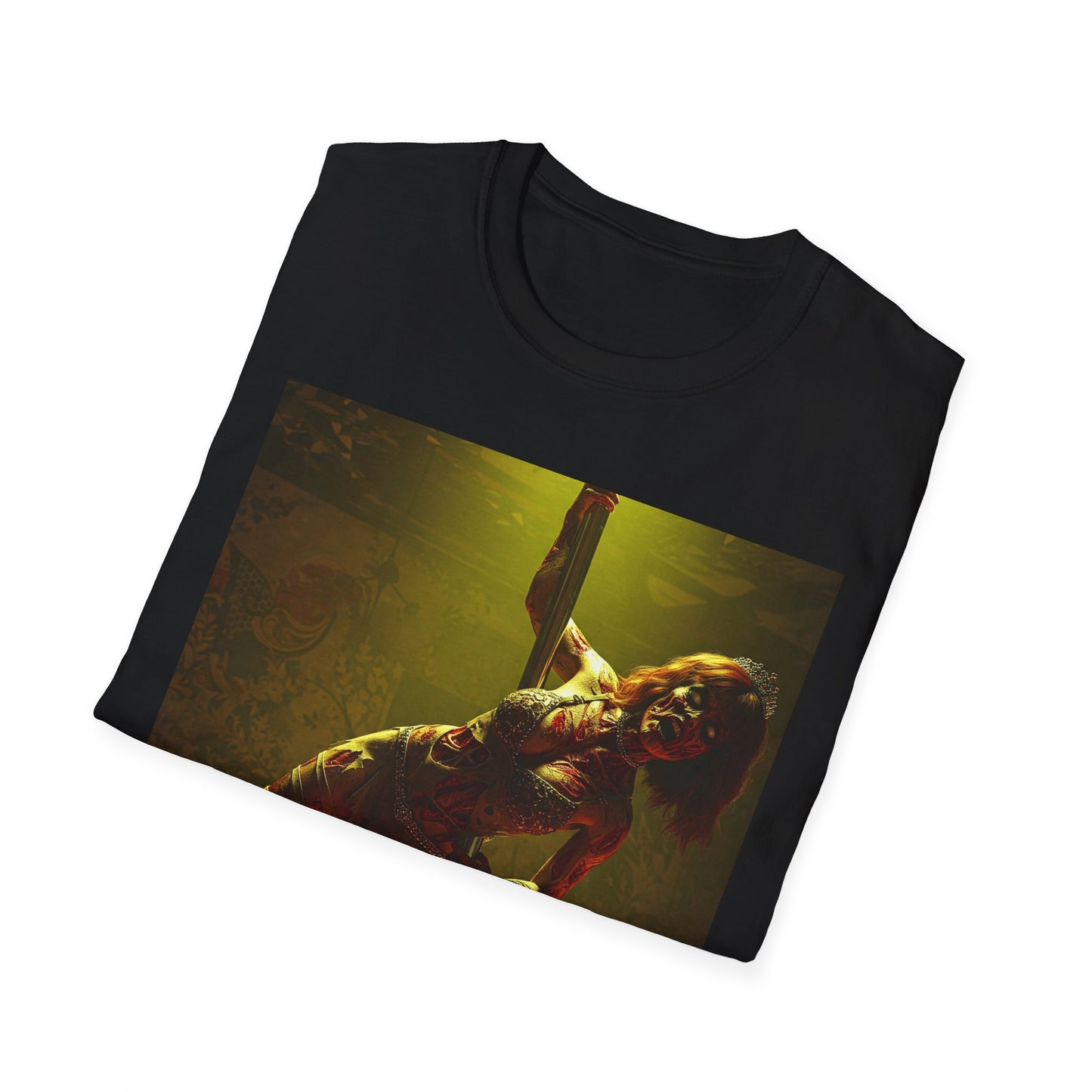 Vibrant Zombie Dance Apocalyptic Portrait Tee, bold, decaying zombie graphic