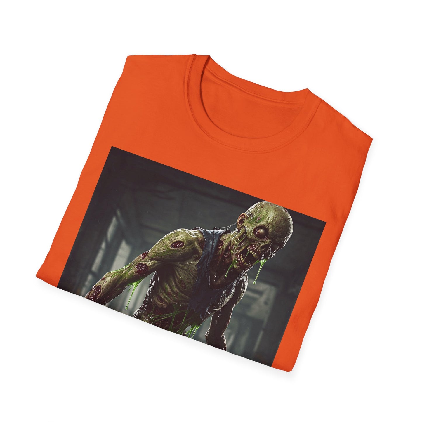 Zombie Graphic Unisex Softstyle T-Shirt - Perfect for Halloween and Horror Fans