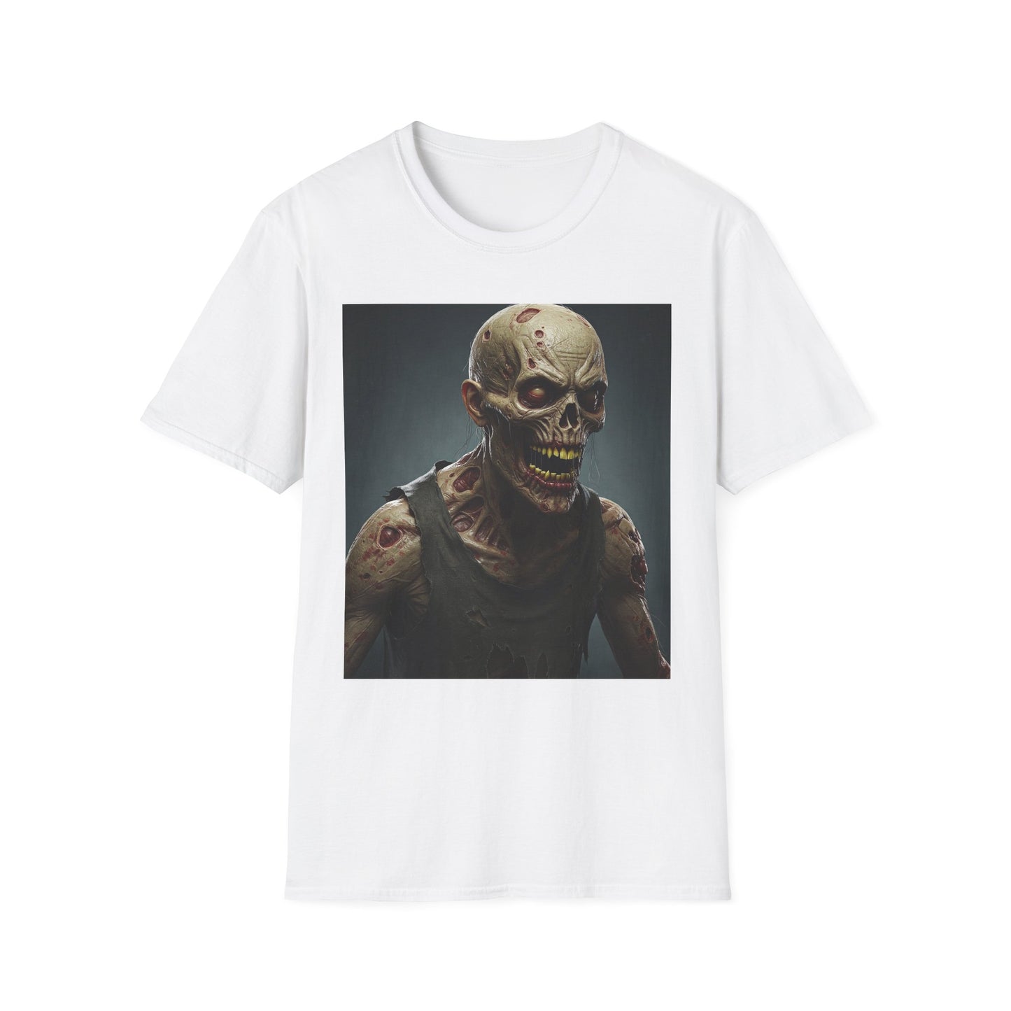 Apocalyptic Portrait Tee, bold, decaying zombie graphic