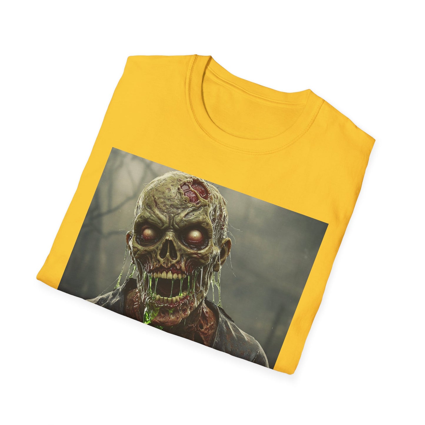 Unisex Softstyle Zombie Graphic T-Shirt - Perfect for Halloween and Horror Fans