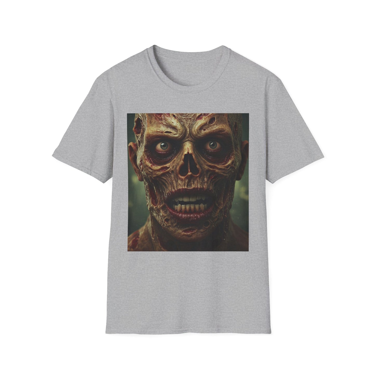 Apocalyptic Portrait Tee, bold, decaying zombie graphic