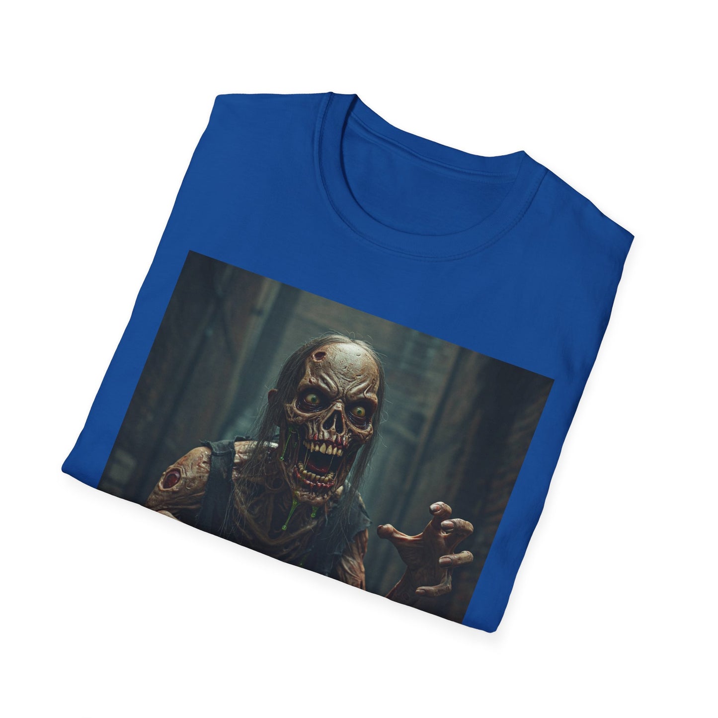 Unisex Softstyle T-Shirt - Creepy Zombie Graphic Tee for Halloween