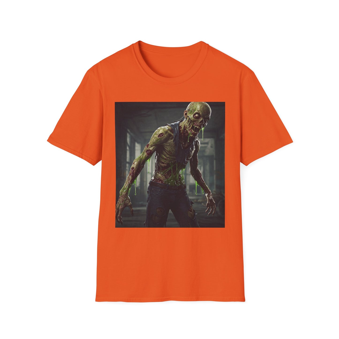 Zombie Graphic Unisex Softstyle T-Shirt - Perfect for Halloween and Horror Fans