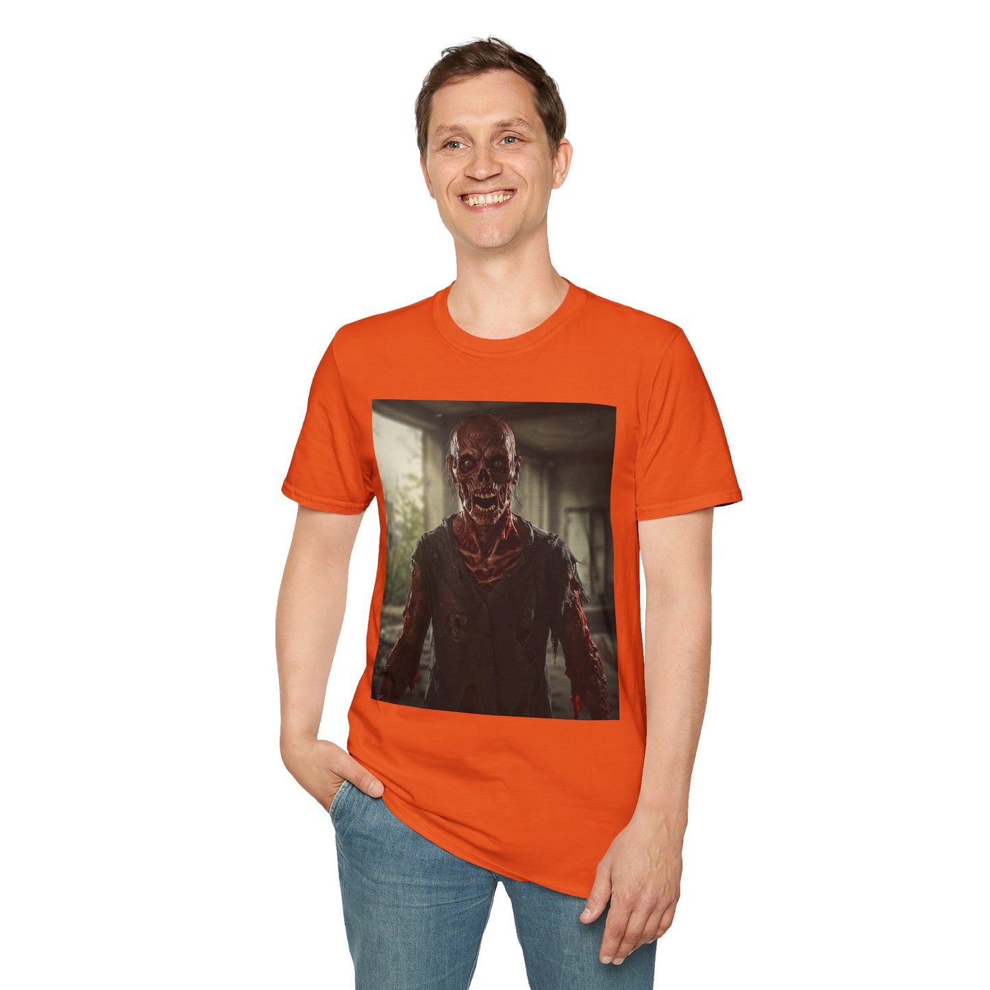 Apocalyptic Portrait Tee, bold, decaying zombie graphic