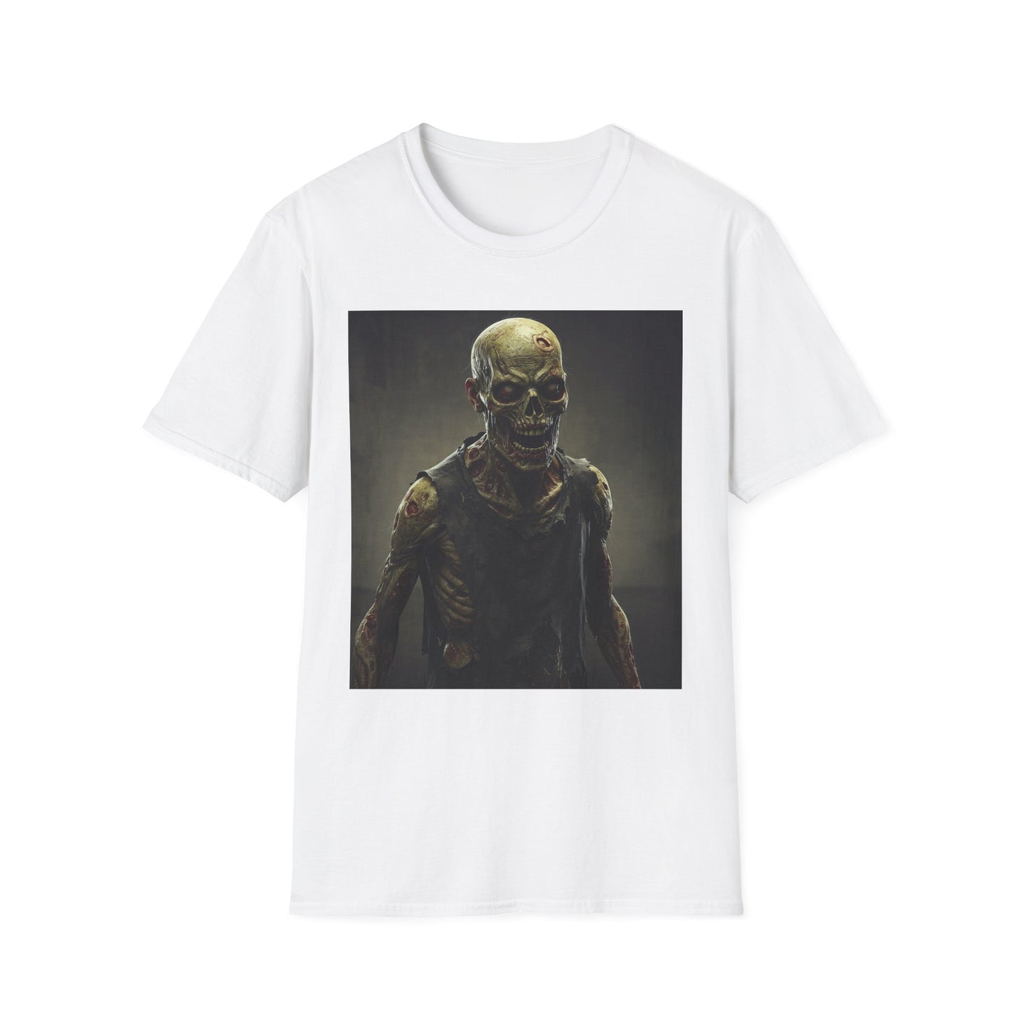 Apocalyptic Portrait Tee, bold, decaying zombie graphic