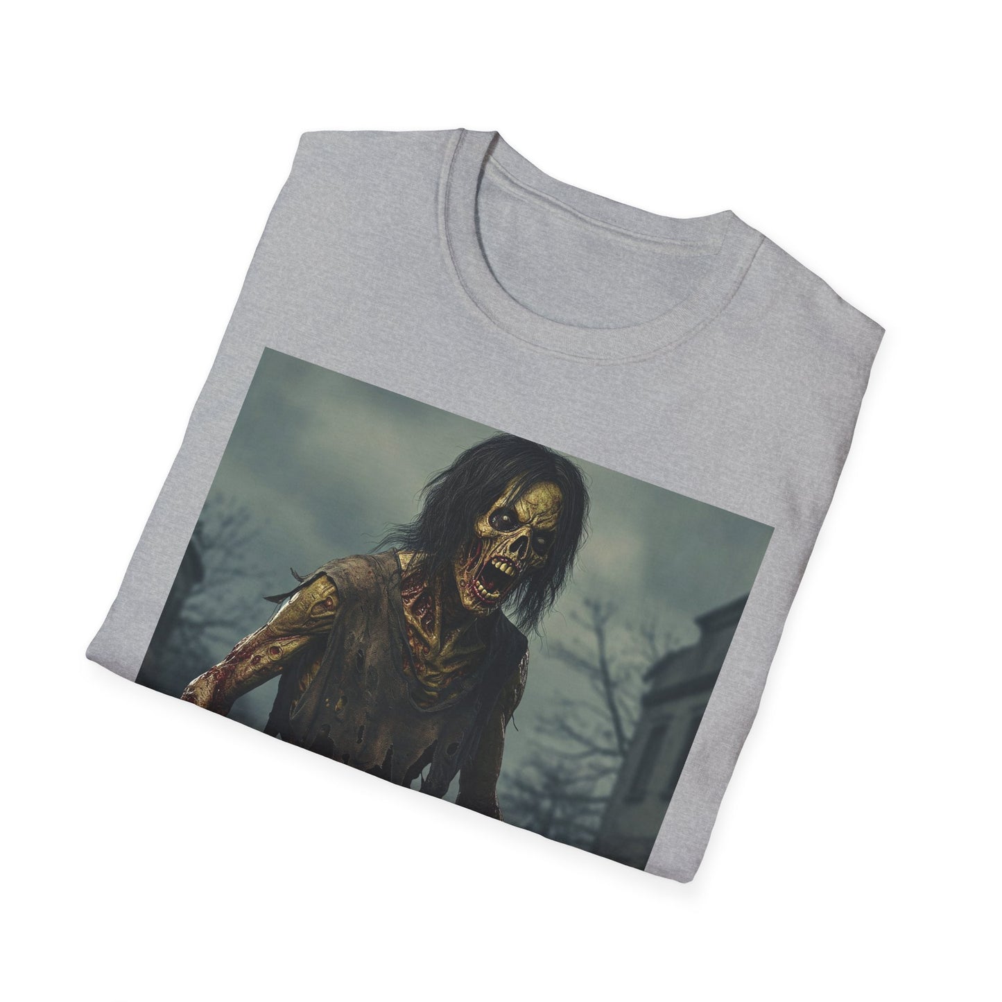 Apocalyptic Portrait Tee, bold, decaying zombie graphic