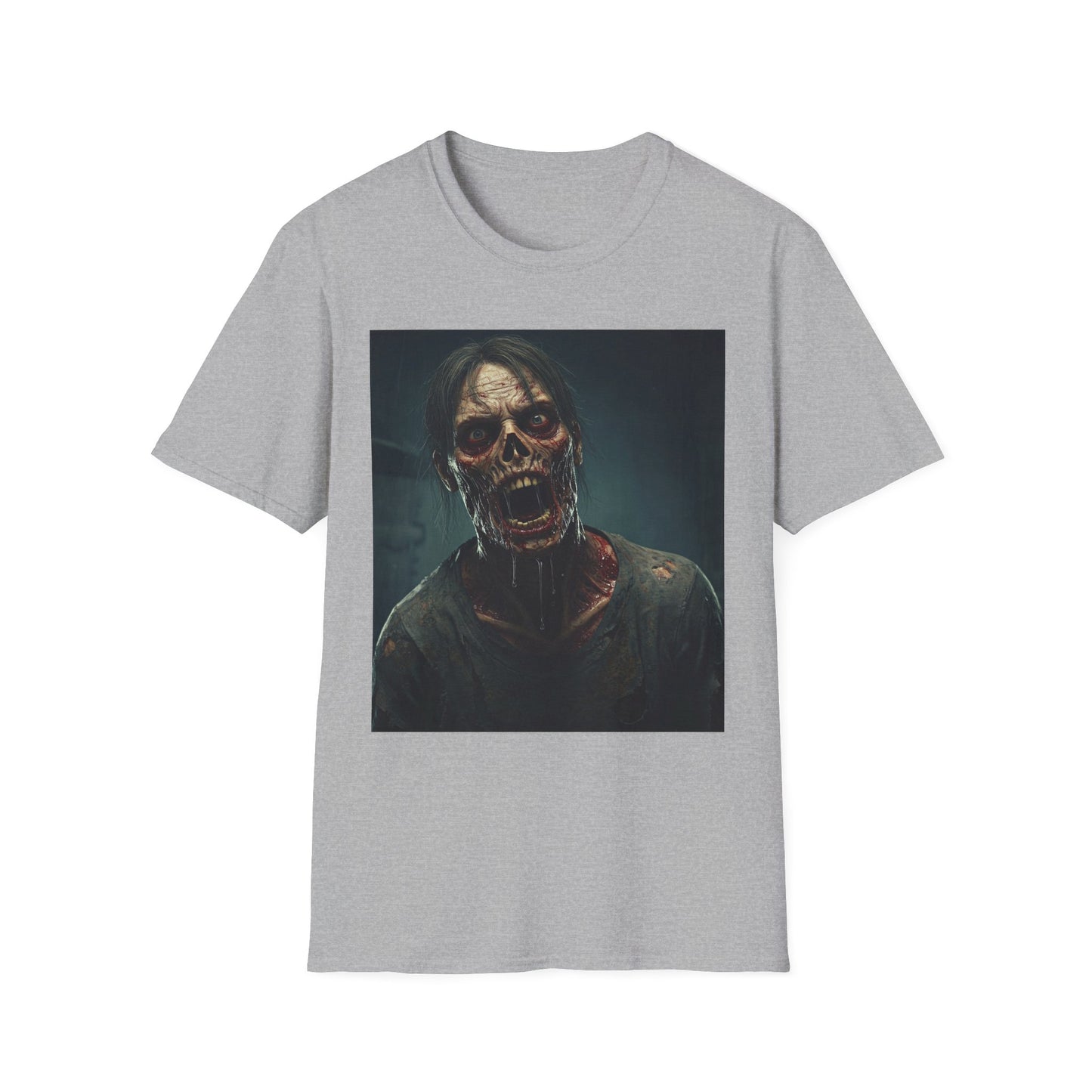 Zombie Graphic Unisex Softstyle T-Shirt - Perfect for Halloween Horror Fans