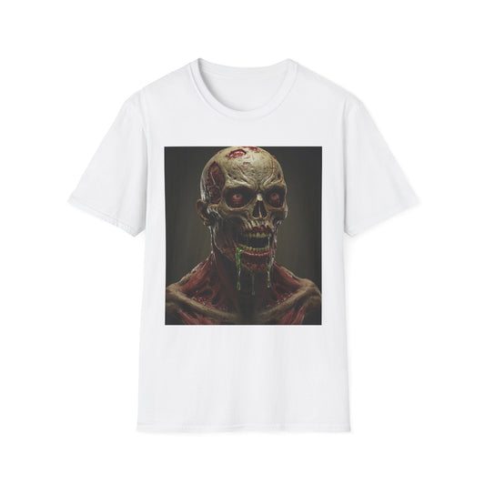 Apocalyptic Portrait Tee, bold, decaying zombie graphic