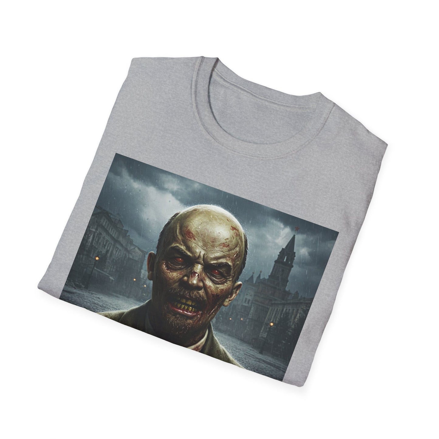 Lenin Apocalyptic Portrait Tee, bold, decaying zombie graphic