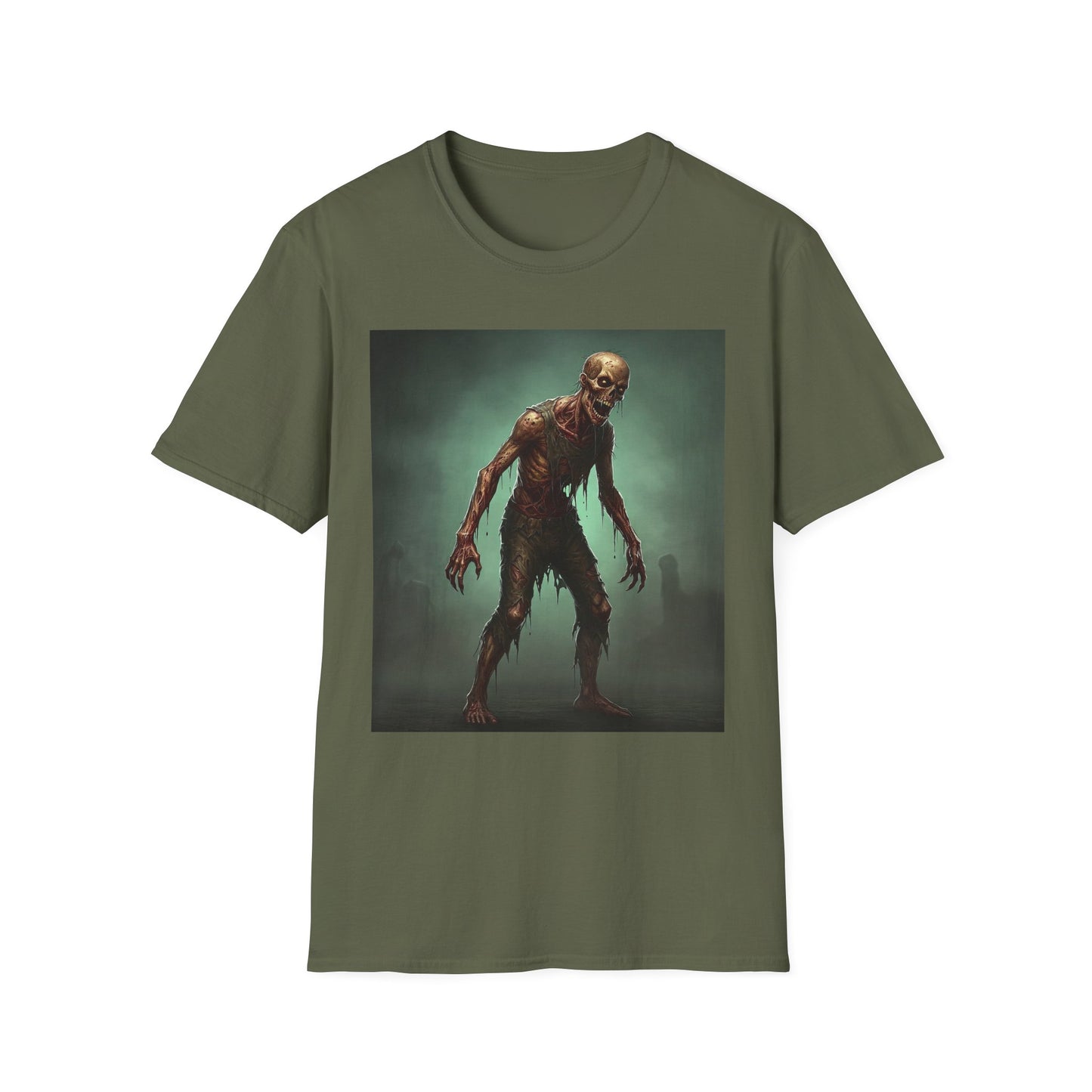 Apocalyptic Portrait Tee, bold, decaying zombie graphic