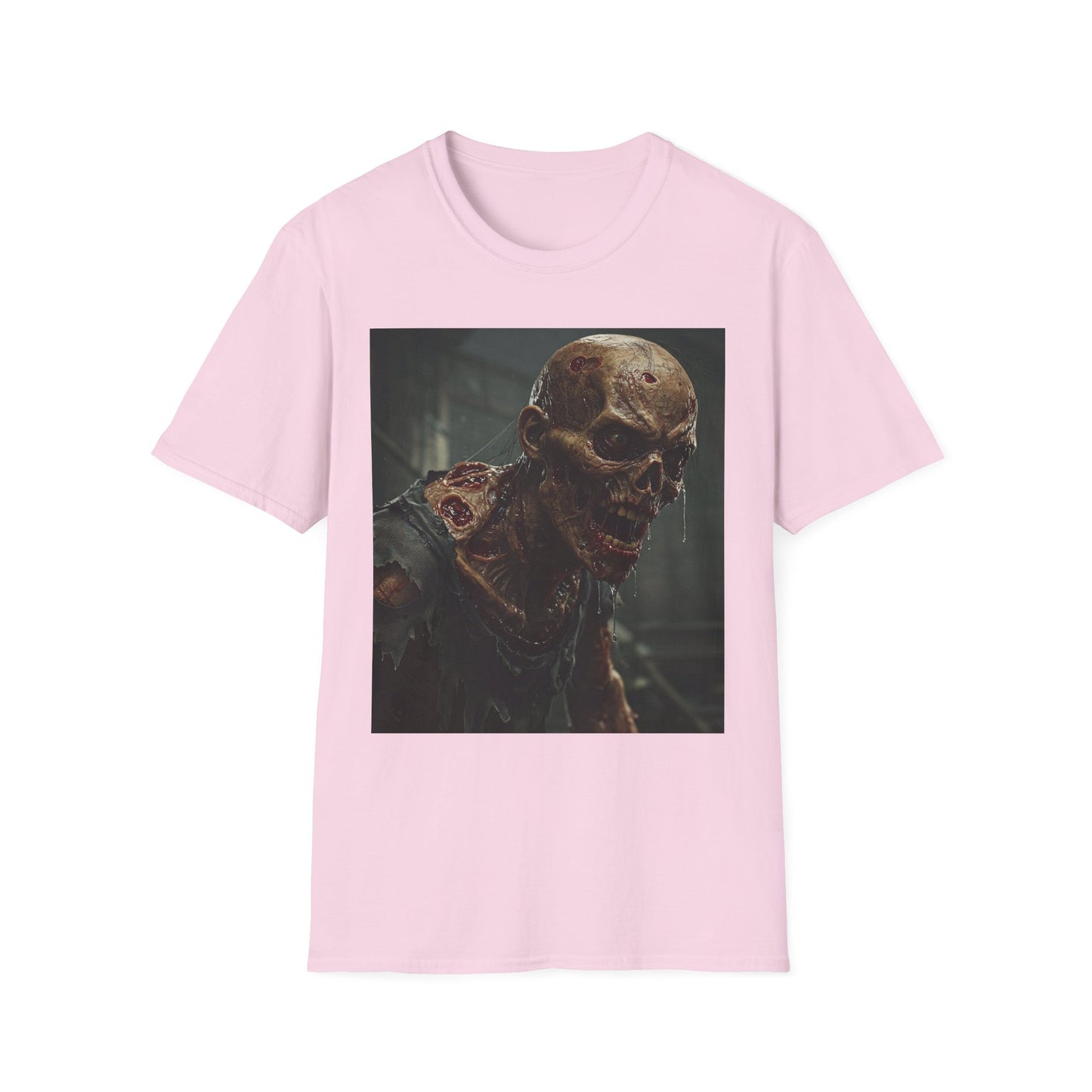 Unisex Softstyle T-Shirt with Zombie Design | Perfect for Halloween and Horror Fans