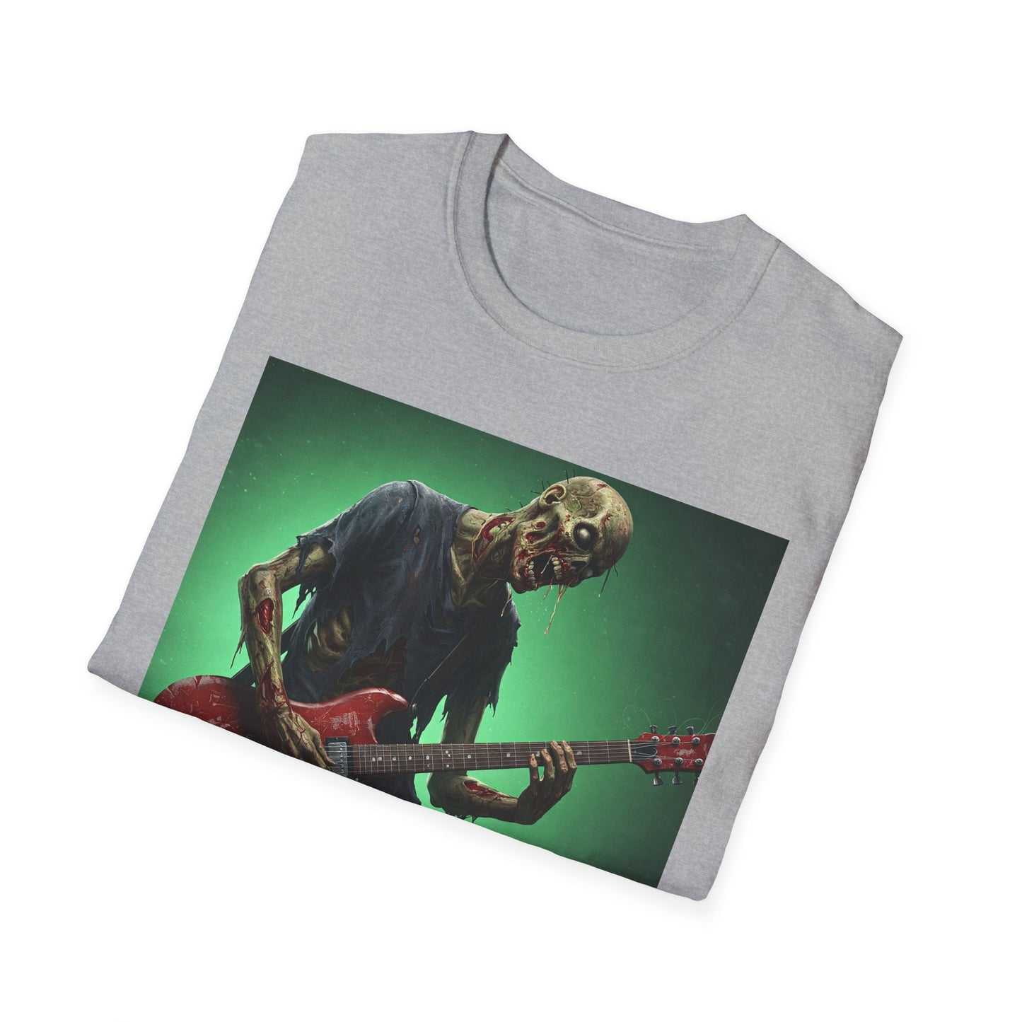 Zombie Rocker Apocalyptic Portrait Tee, bold, decaying zombie graphic