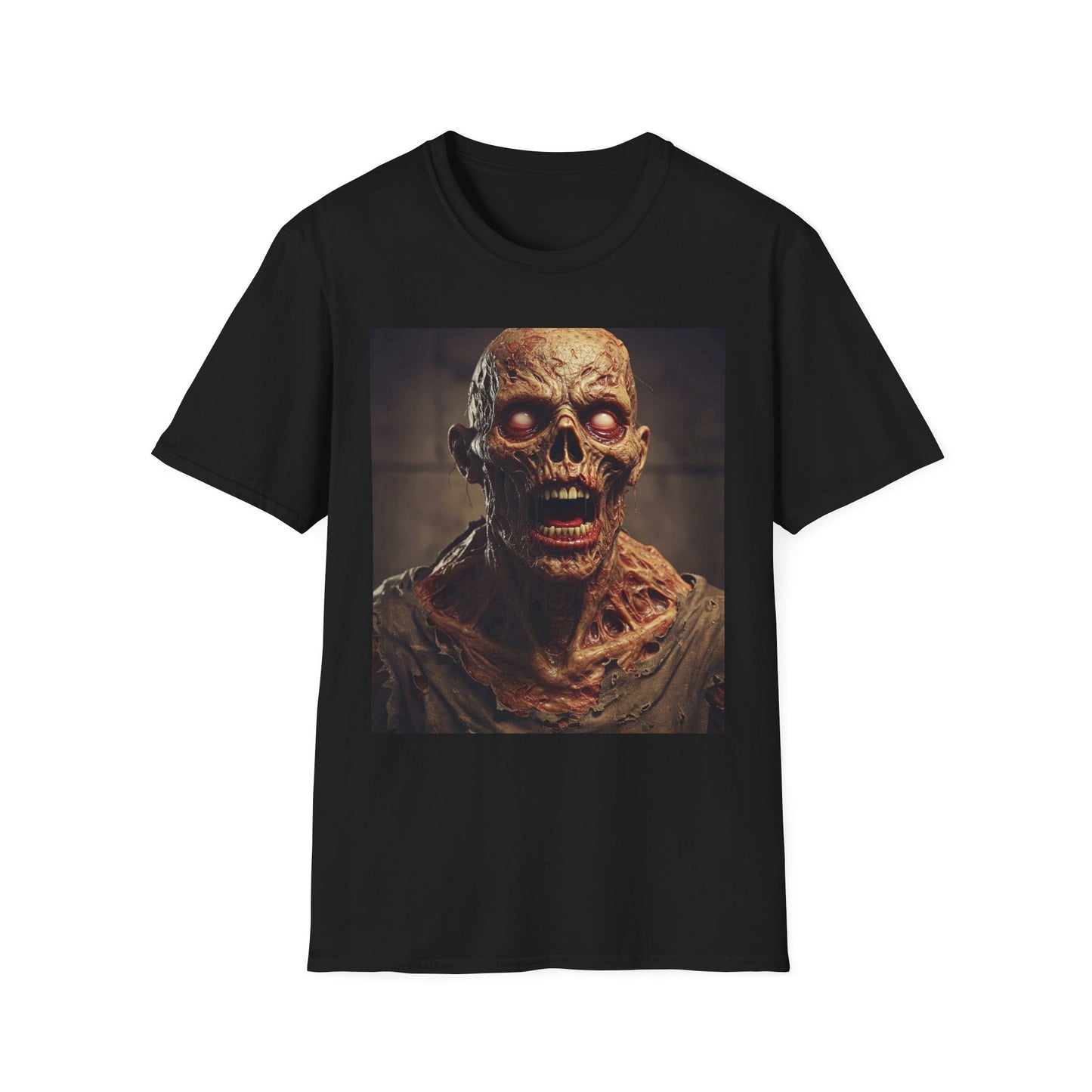 Apocalyptic Portrait Tee, bold, decaying zombie graphic