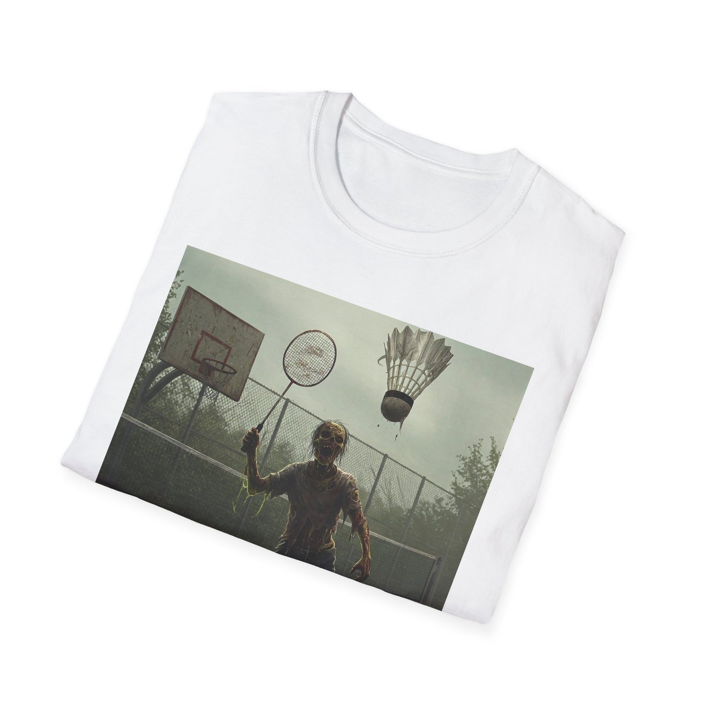 Zombie Badminton Enthusiast Unisex Softstyle T-Shirt