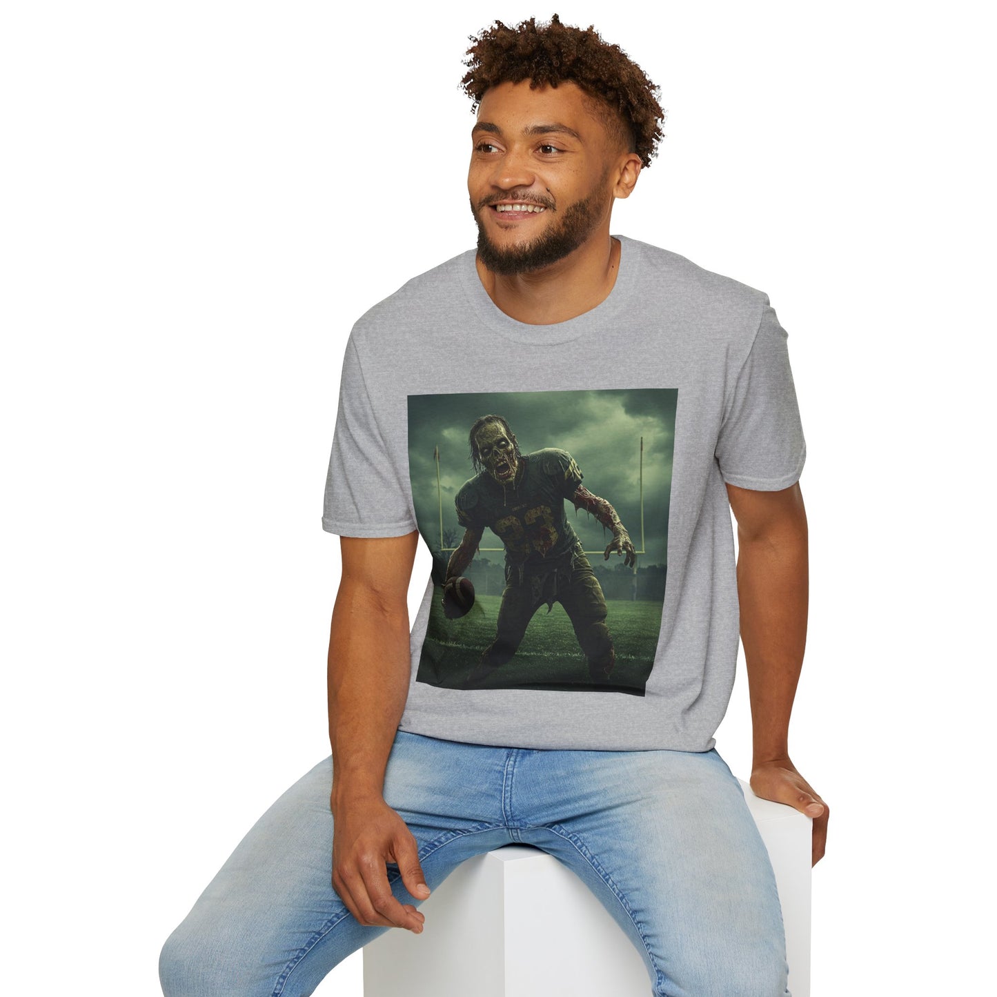 Zombie Football Unisex Softstyle T-Shirt - Perfect for Halloween Fans