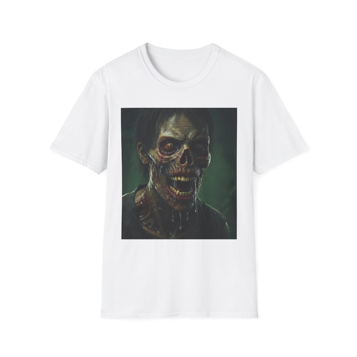 Apocalyptic Portrait Tee, bold, decaying zombie graphic