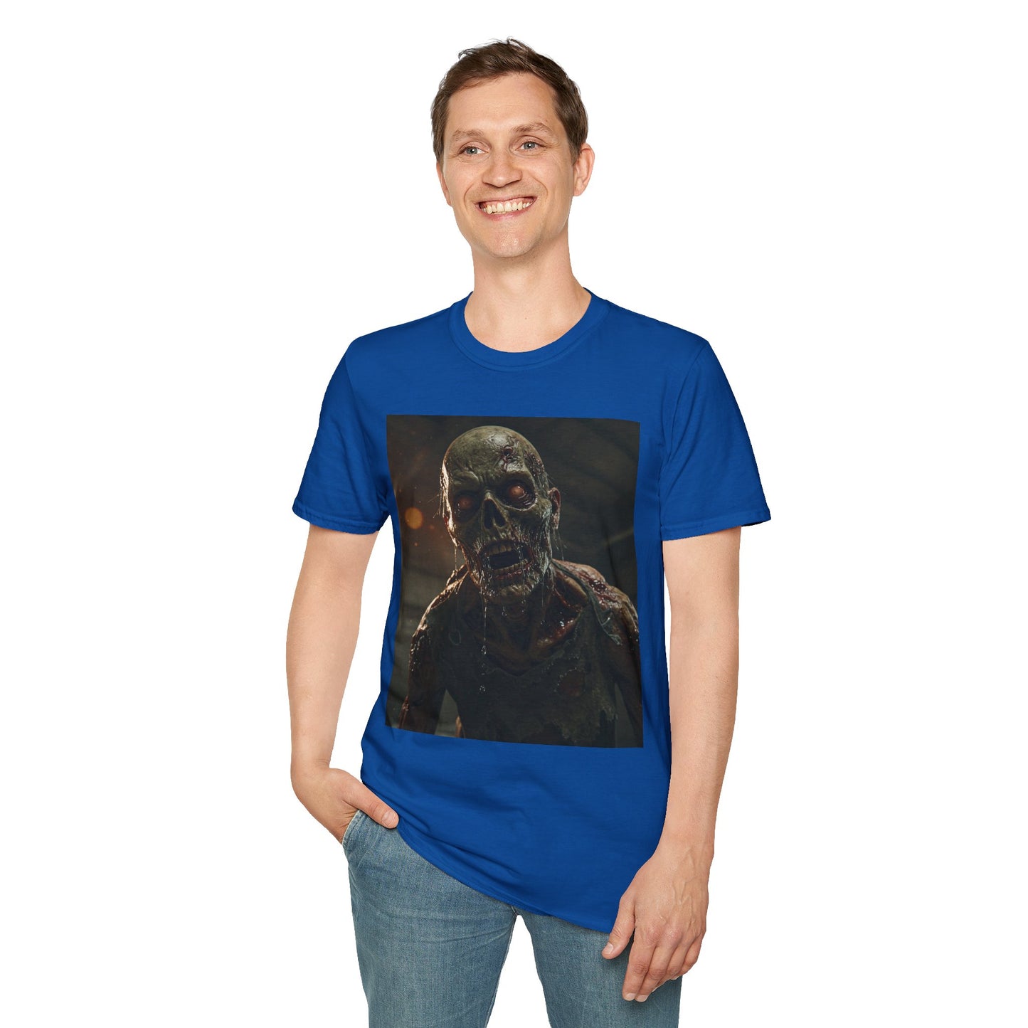 Unisex Zombie Graphic Softstyle T-Shirt | Perfect for Halloween & Horror Fans